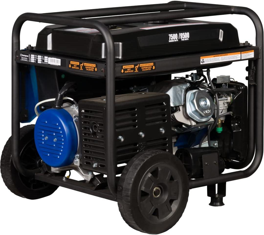 image:imageWestinghouse 7500 Peak Watt EFI Dual Fuel Home Backup Portable Generator Remote Electric Start Transfer Switch Ready Gas and Propane Powered CO Sensor CARB Compliant9500 Watts Gas Only CO Sensor