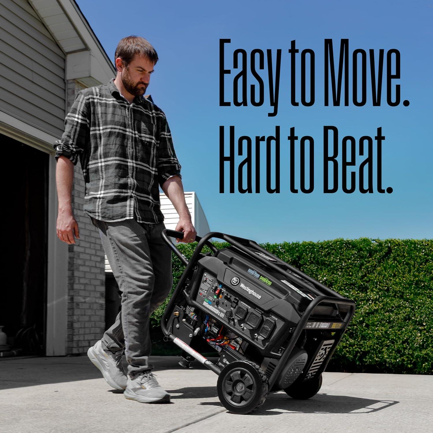 image:imageWestinghouse 7500 Peak Watt EFI Dual Fuel Home Backup Portable Generator Remote Electric Start Transfer Switch Ready Gas and Propane Powered CO Sensor CARB Compliant7500 Watts Dual Fuel EFI