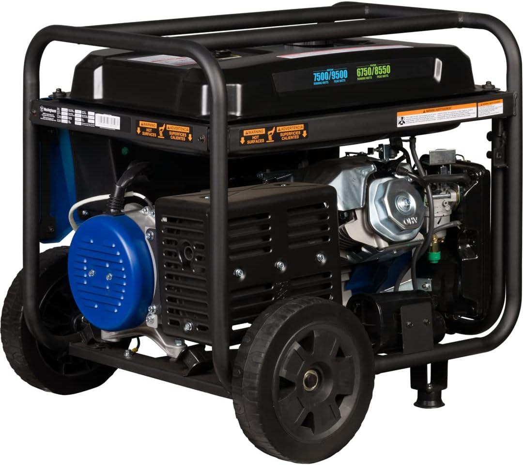 image:imageWestinghouse 7500 Peak Watt EFI Dual Fuel Home Backup Portable Generator Remote Electric Start Transfer Switch Ready Gas and Propane Powered CO Sensor CARB Compliant9500 Watts Dual Fuel CO Sensor