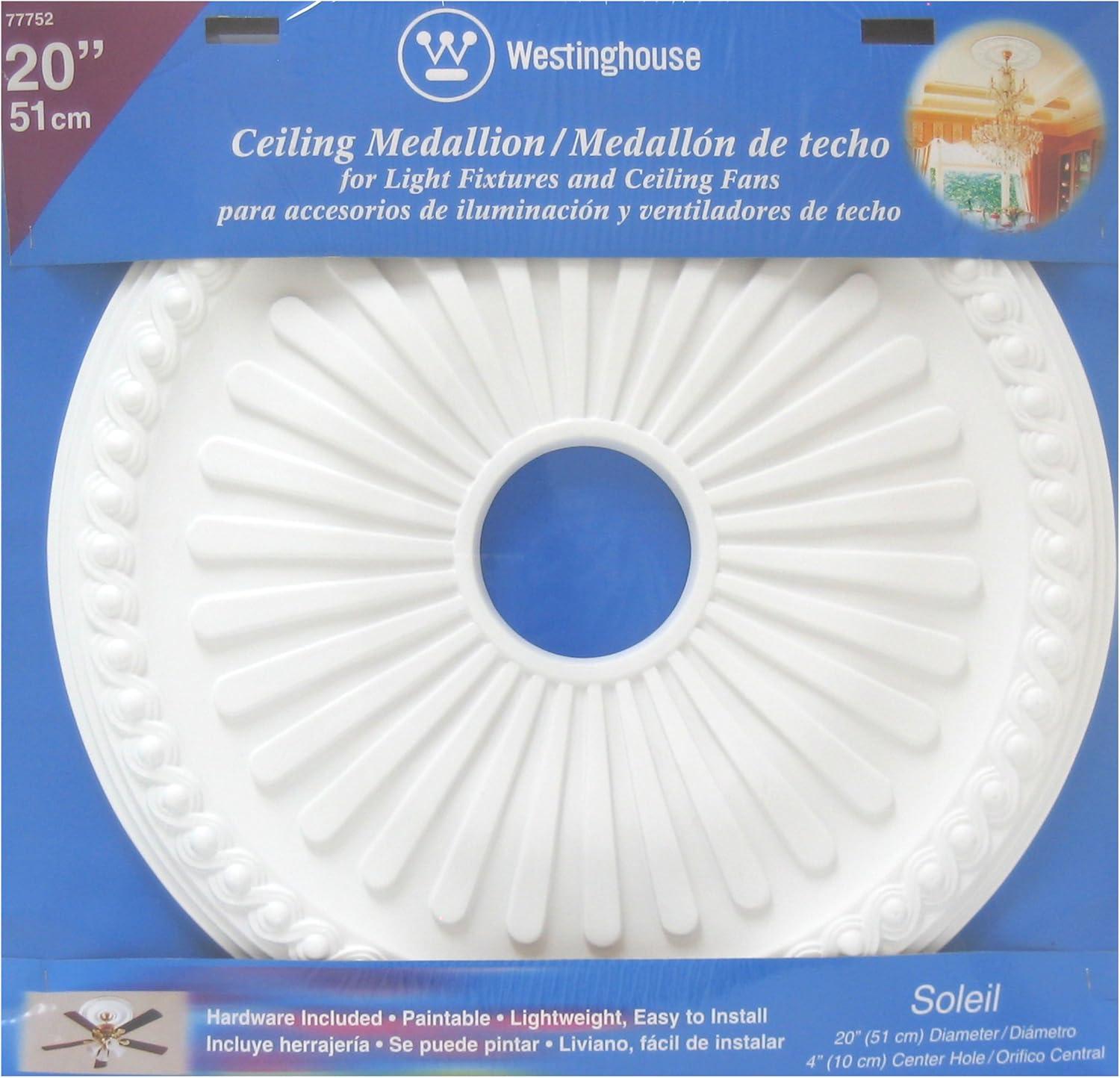 image:imageWestinghouse 7775200 Soleil Polyurethane Ceiling Medallion 20Inch Diameter White