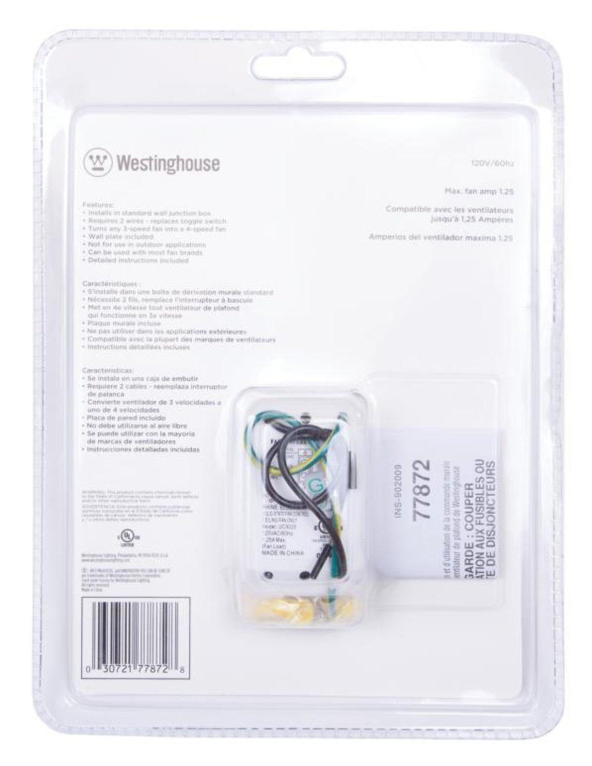 image:imageWestinghouse 7787200 Ceiling Fan Wall Control WhiteSWITCH