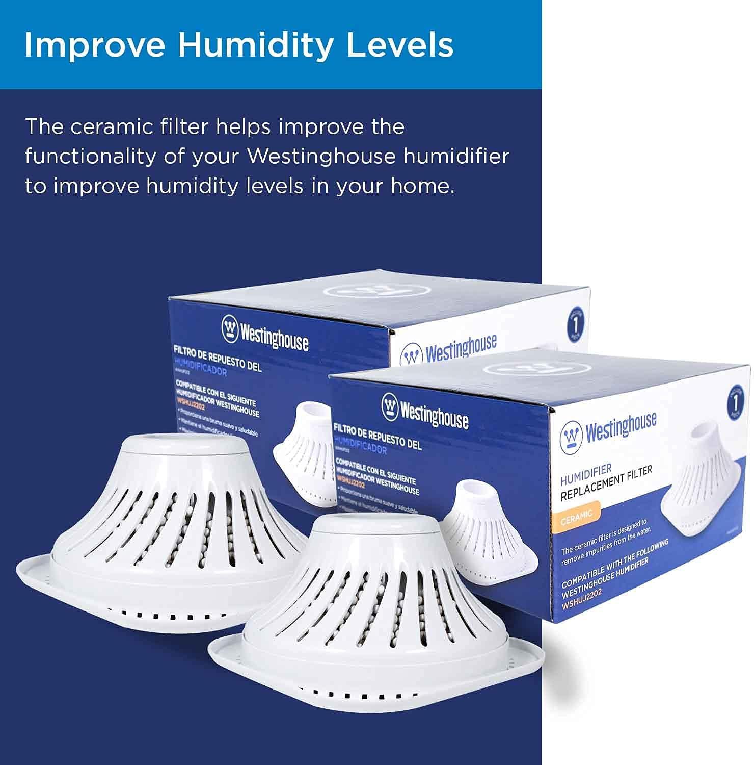 image:imageWestinghouse Ceramic Ball Filter Set for Westinghouse Humidifier WSHUJ2202 2 Pack Features Honeycomb Filtration System to Maintain Clean and Breathable Air