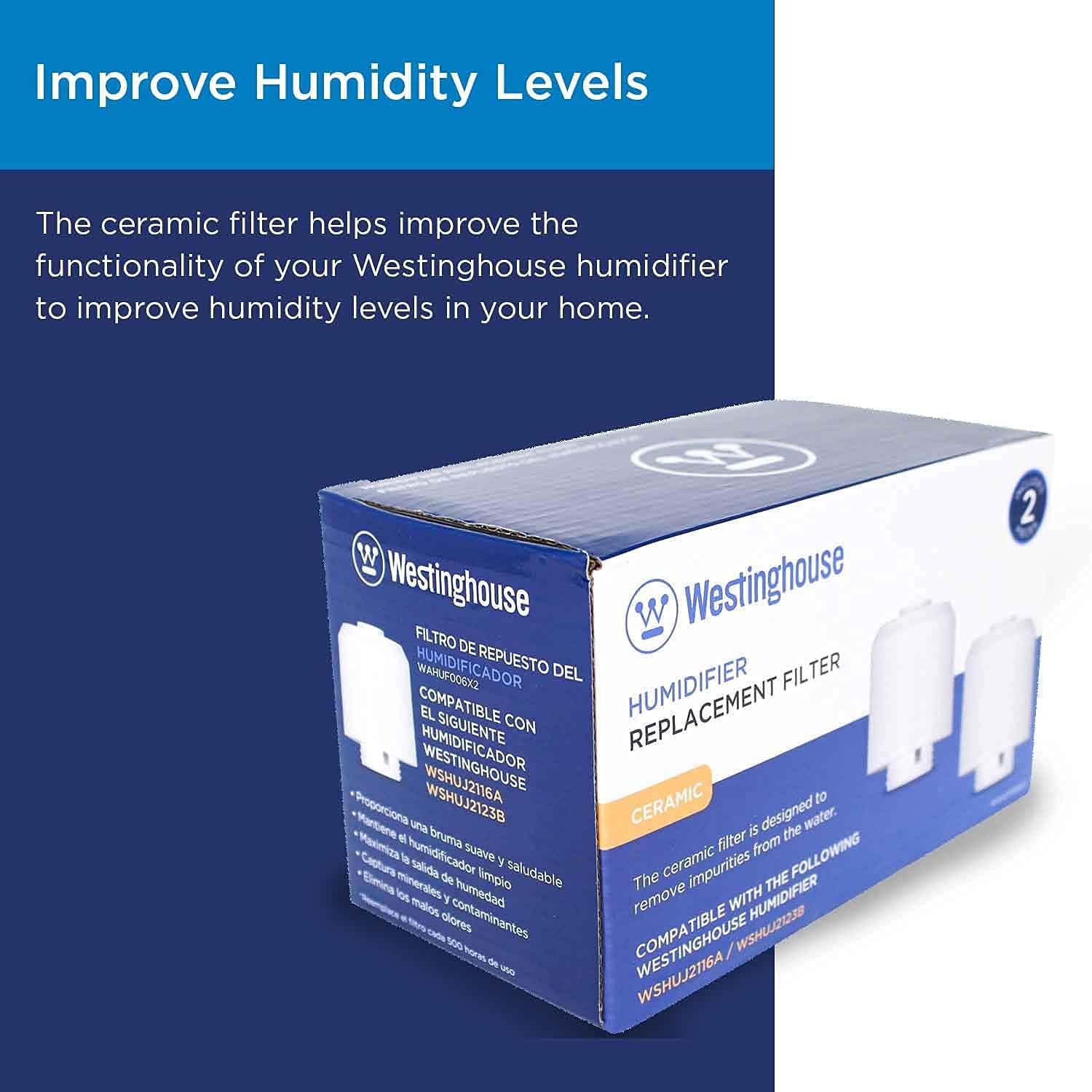image:imageWestinghouse Ceramic Ball Filter Set for Westinghouse Humidifiers WSHUJ2123B amp WSHUJ2116A 2 Pack Features Honeycomb Filtration System to Maintain Clean and Breathable Air
