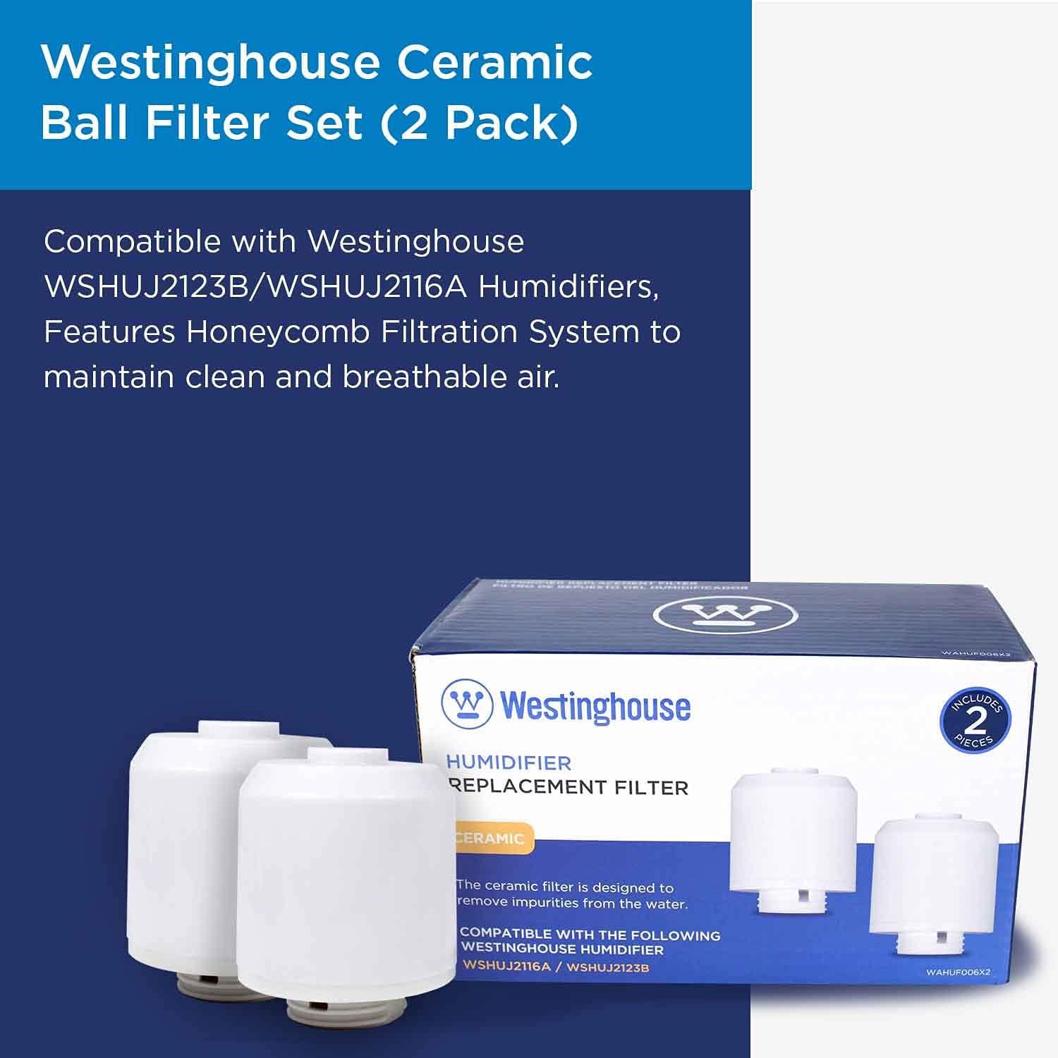 image:imageWestinghouse Ceramic Ball Filter Set for Westinghouse Humidifiers WSHUJ2123B amp WSHUJ2116A 2 Pack Features Honeycomb Filtration System to Maintain Clean and Breathable Air