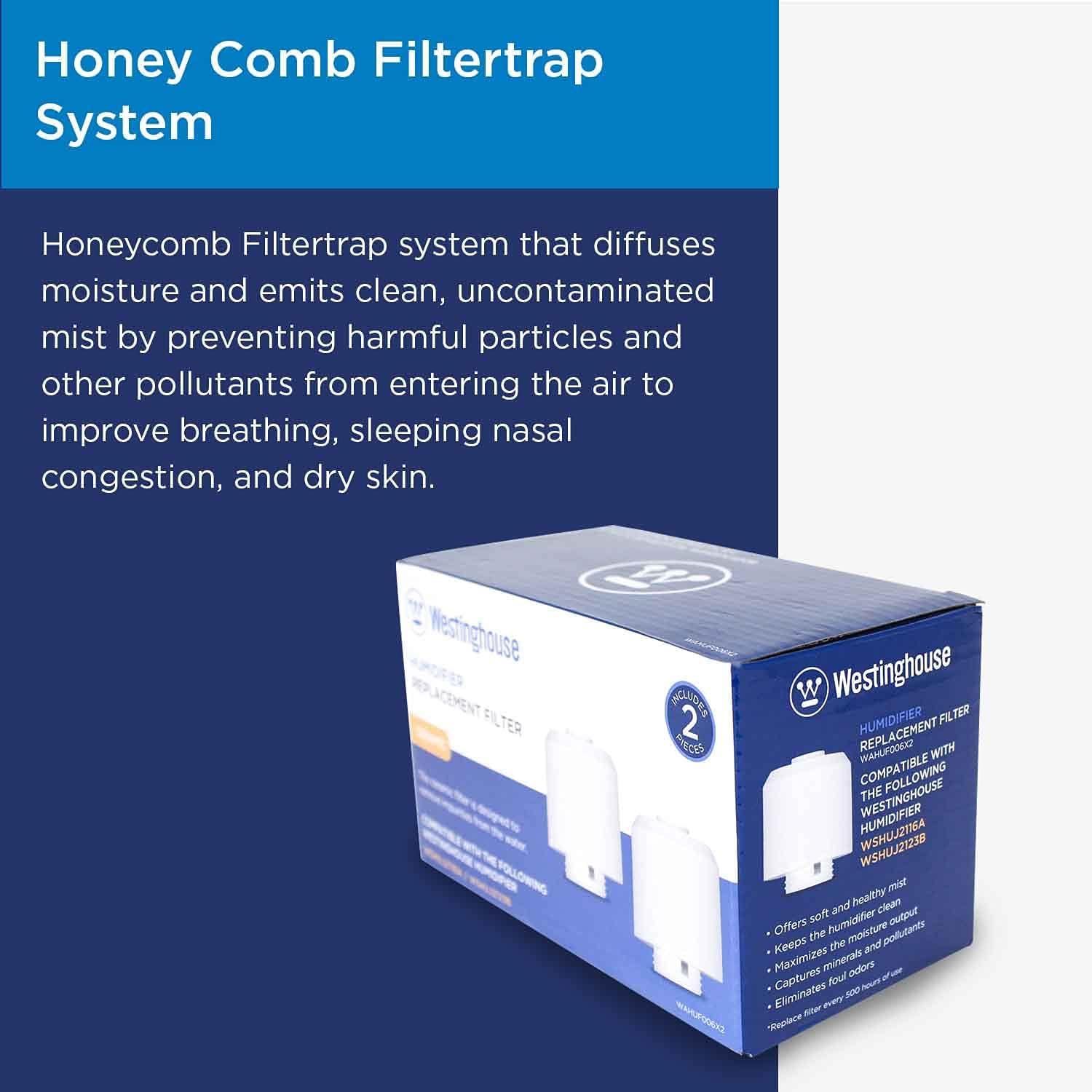 image:imageWestinghouse Ceramic Ball Filter Set for Westinghouse Humidifiers WSHUJ2123B amp WSHUJ2116A 2 Pack Features Honeycomb Filtration System to Maintain Clean and Breathable Air