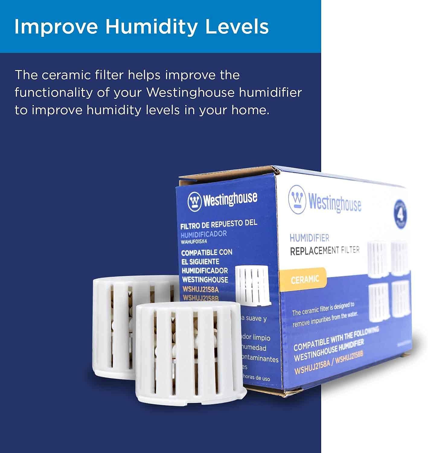 image:imageWestinghouse Ceramic Ball Filter Set for Westinghouse Humidifiers WSHUJ2158B amp WSHUJ2158A 4 Pack Features Honeycomb Filtration System to Maintain Clean and Breathable Air