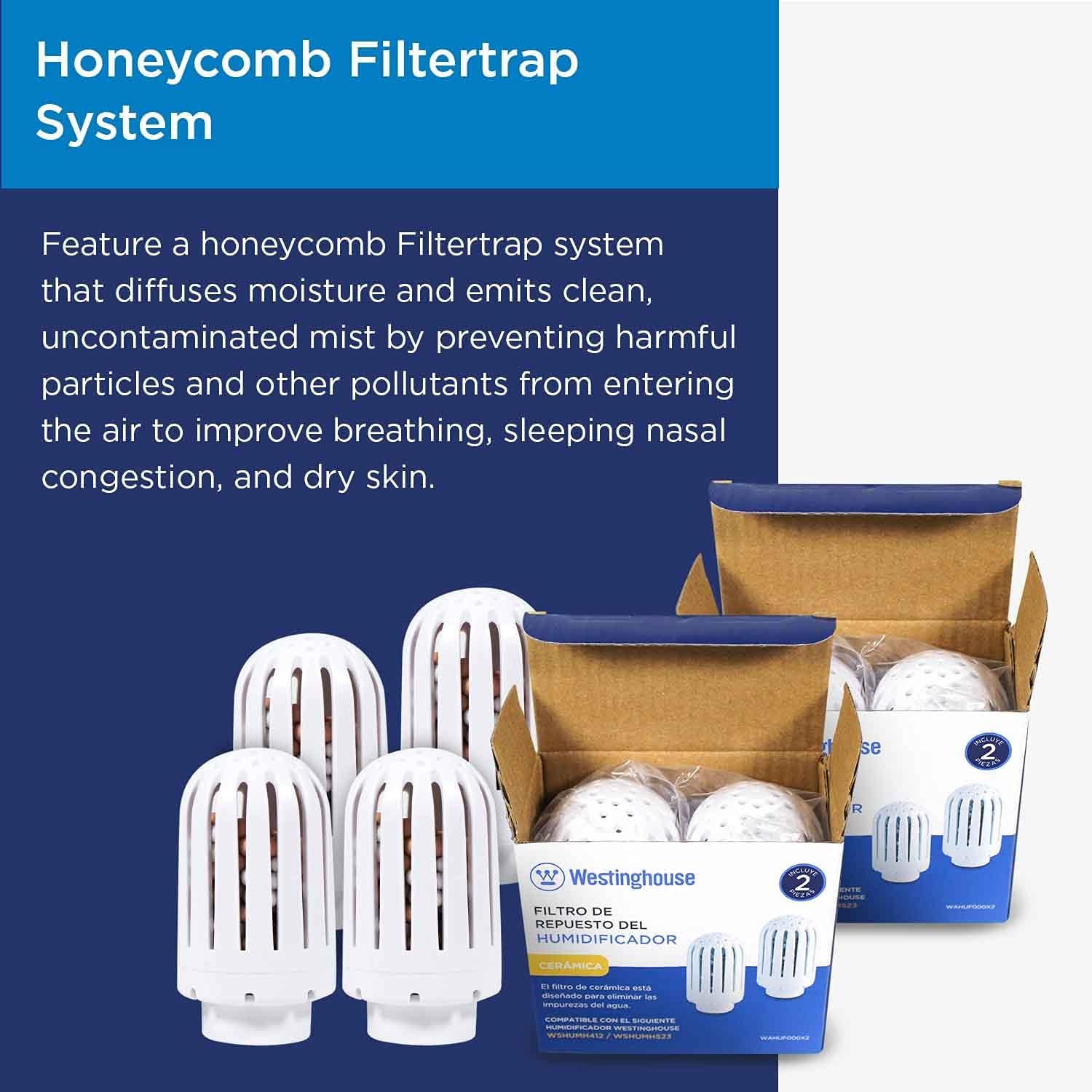 image:imageWestinghouse Ceramic Ball Filter for Westinghouse Humidifiers WSHUMH412 amp WSHUMH523 2 Pack Features Honeycomb Filtration System to Maintain Clean and Breathable Air