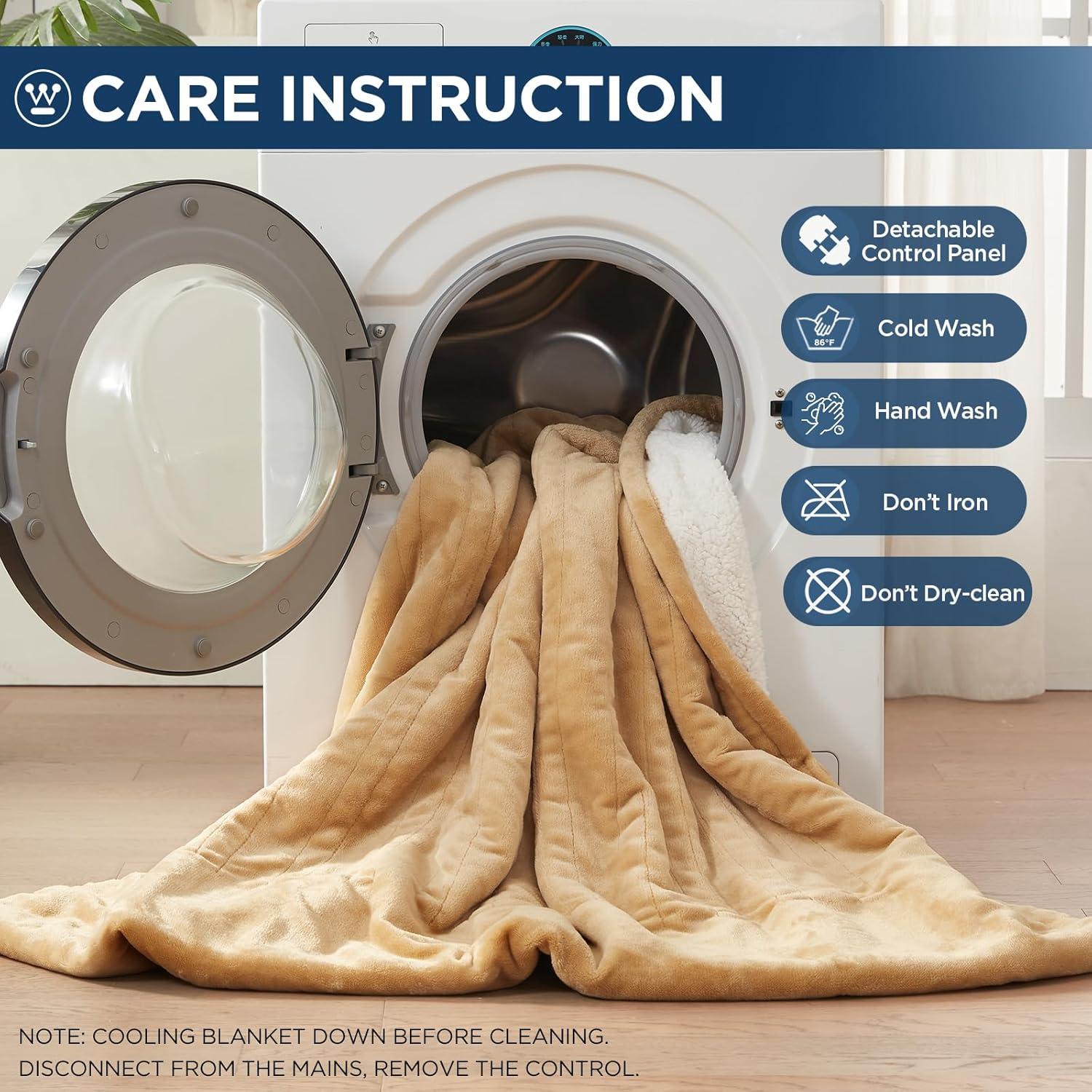 image:imageWestinghouse Electric Blanket Heated Throw Super Cozy Luxury Faux Fur amp Sherpa with 6 Heating Levels amp 210 Hours Auto Off Fast Heating amp Overheat Protection 50x60 Inch BurgundyRed