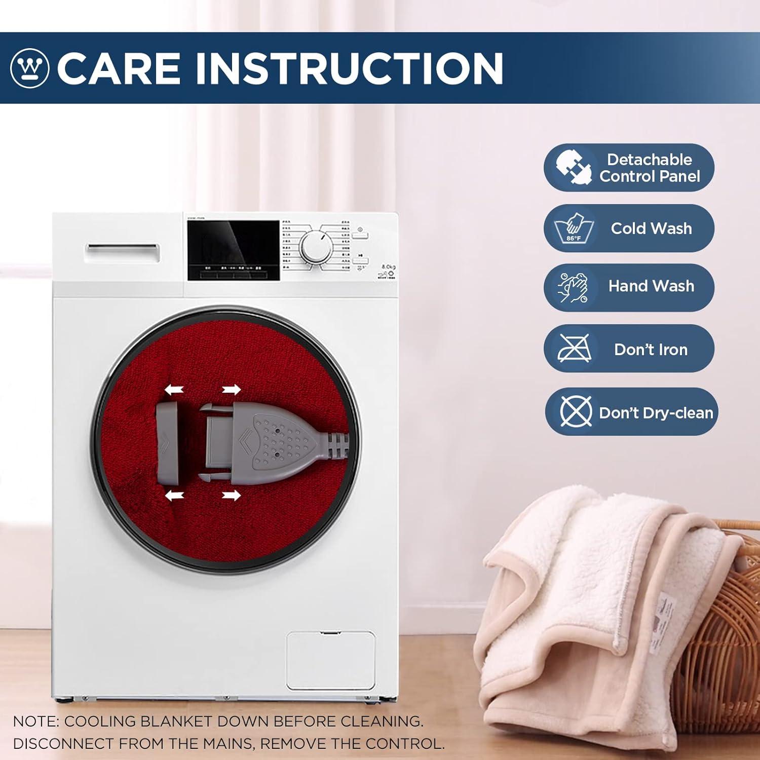 image:imageWestinghouse Electric Blanket Heated Throw Super Cozy Luxury Faux Fur amp Sherpa with 6 Heating Levels amp 210 Hours Auto Off Fast Heating amp Overheat Protection 50x60 Inch BurgundyRed