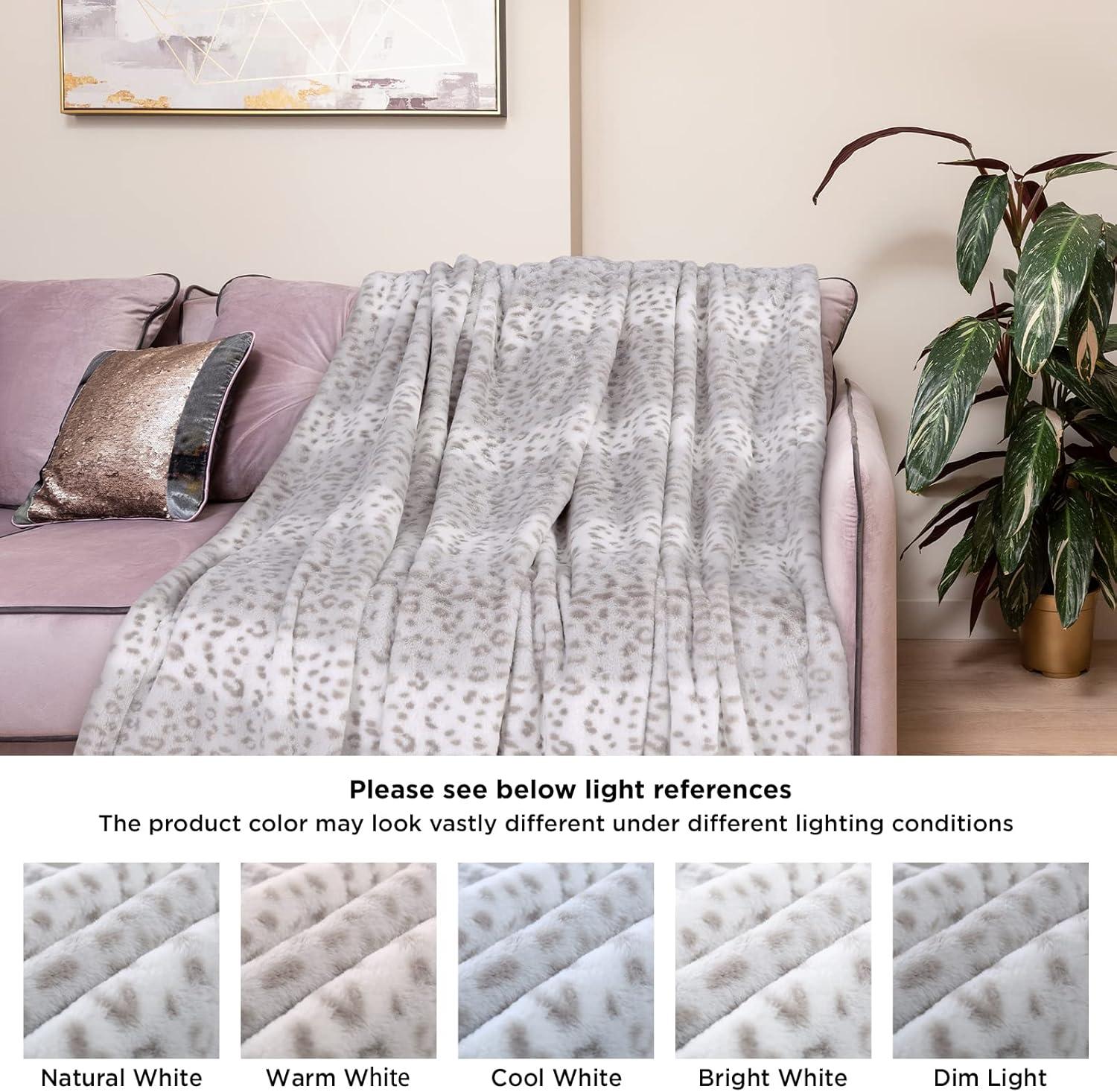 image:imageWestinghouse Electric Blanket Heated Throw Super Cozy Luxury Faux Fur amp Sherpa with 6 Heating Levels amp 210 Hours Auto Off Fast Heating amp Overheat Protection 50x60 Inch BurgundyGreyleopard