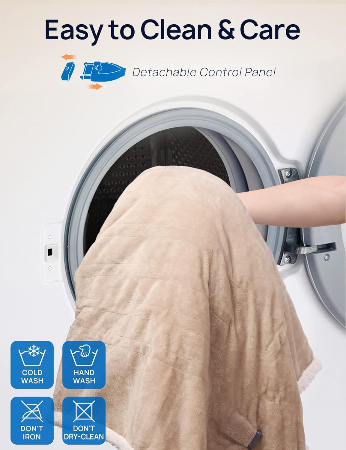 image:imageWestinghouse Electric Snuggle Throw Blankets with Foot Pocket Wearable Heated Blanket with Sleeves 6 Heating Levels amp 2 to 10 Hours Heating Time Settings 50 7018 GreyBeige