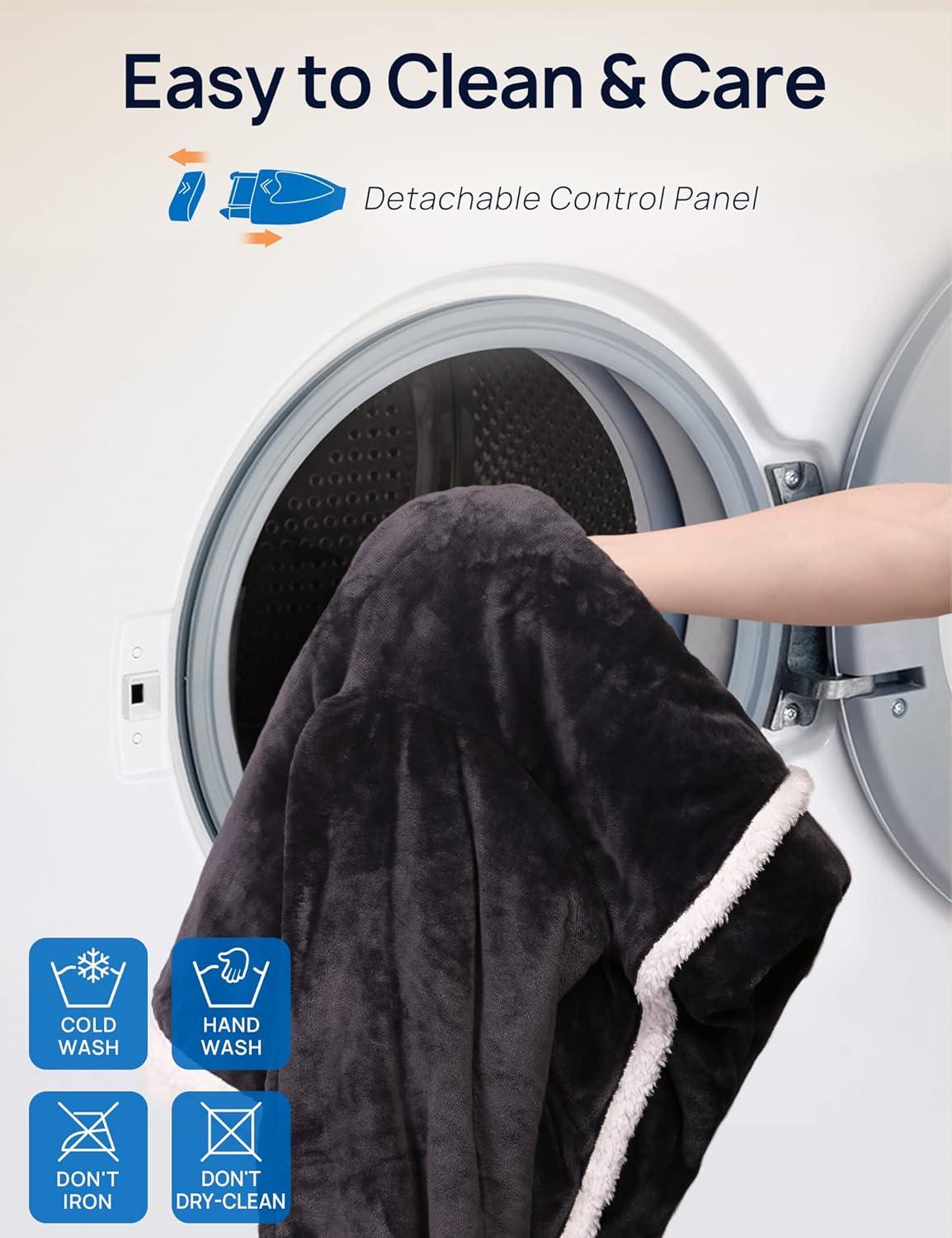 image:imageWestinghouse Electric Snuggle Throw Blankets with Foot Pocket Wearable Heated Blanket with Sleeves 6 Heating Levels amp 2 to 10 Hours Heating Time Settings 50 7018 GreyGreyivory