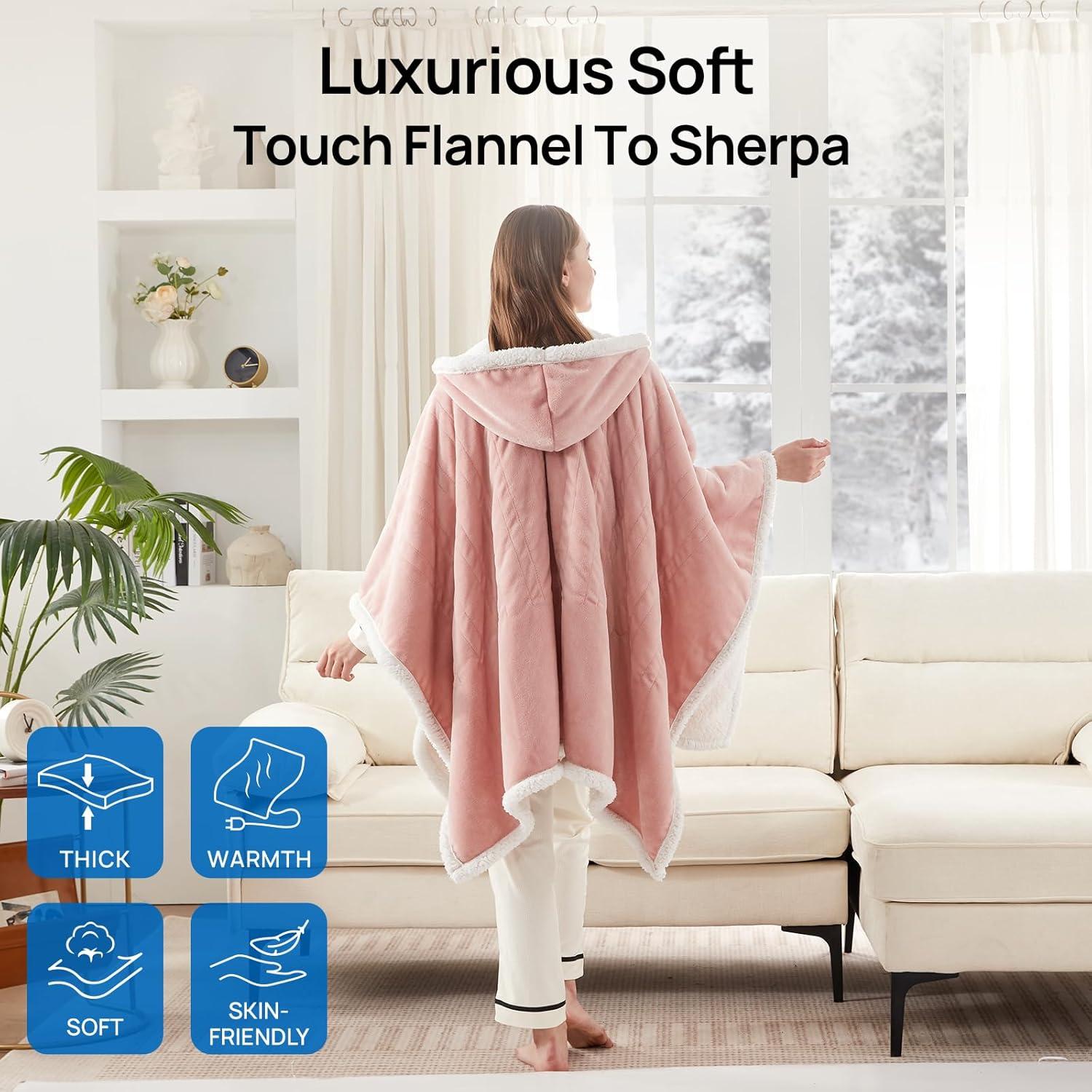 image:imageWestinghouse Electric Snuggle Throw Blankets with Foot Pocket Wearable Heated Blanket with Sleeves 6 Heating Levels amp 2 to 10 Hours Heating Time Settings 50 7018 GreyPink