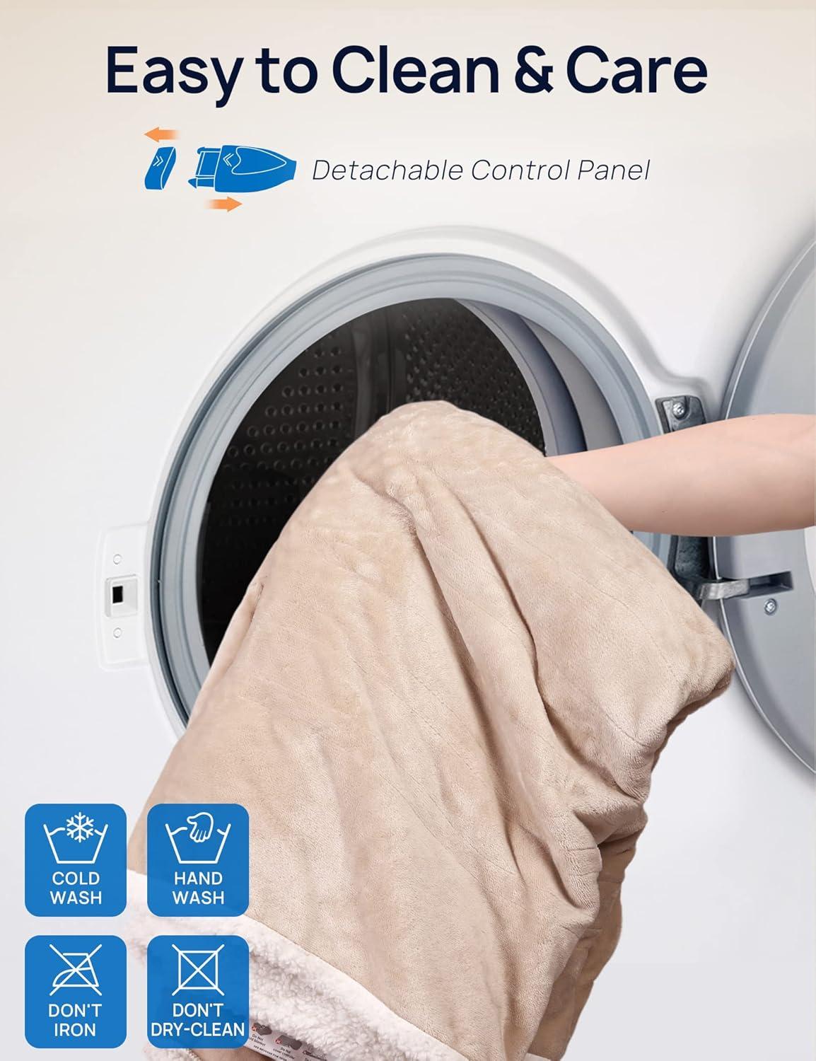 image:imageWestinghouse Electric Snuggle Throw Blankets with Foot Pocket Wearable Heated Blanket with Sleeves 6 Heating Levels amp 2 to 10 Hours Heating Time Settings 50 7018 GreyBeigeivory