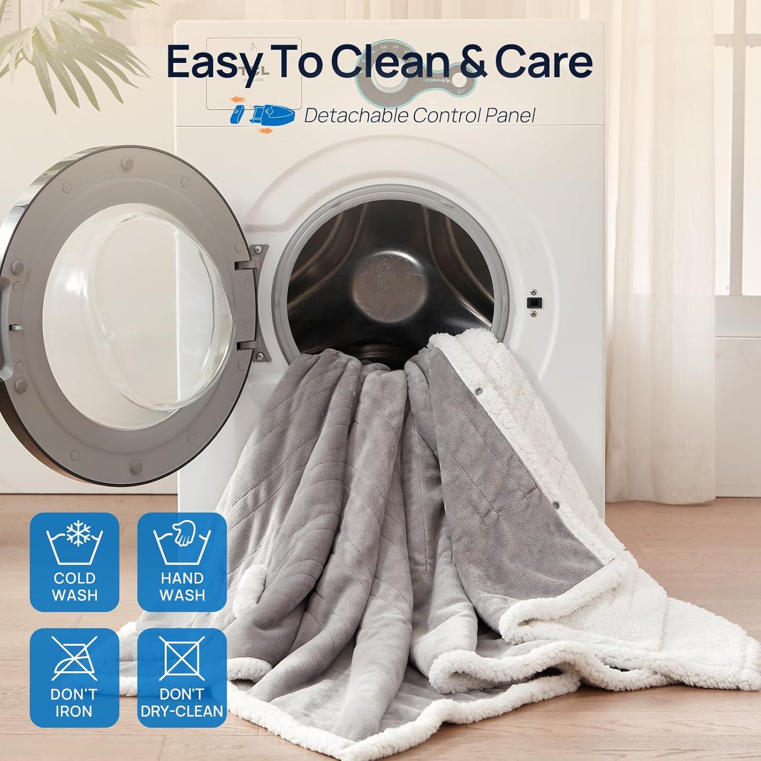 image:imageWestinghouse Electric Snuggle Throw Blankets with Foot Pocket Wearable Heated Blanket with Sleeves 6 Heating Levels amp 2 to 10 Hours Heating Time Settings 50 7018 GreyLight Grey