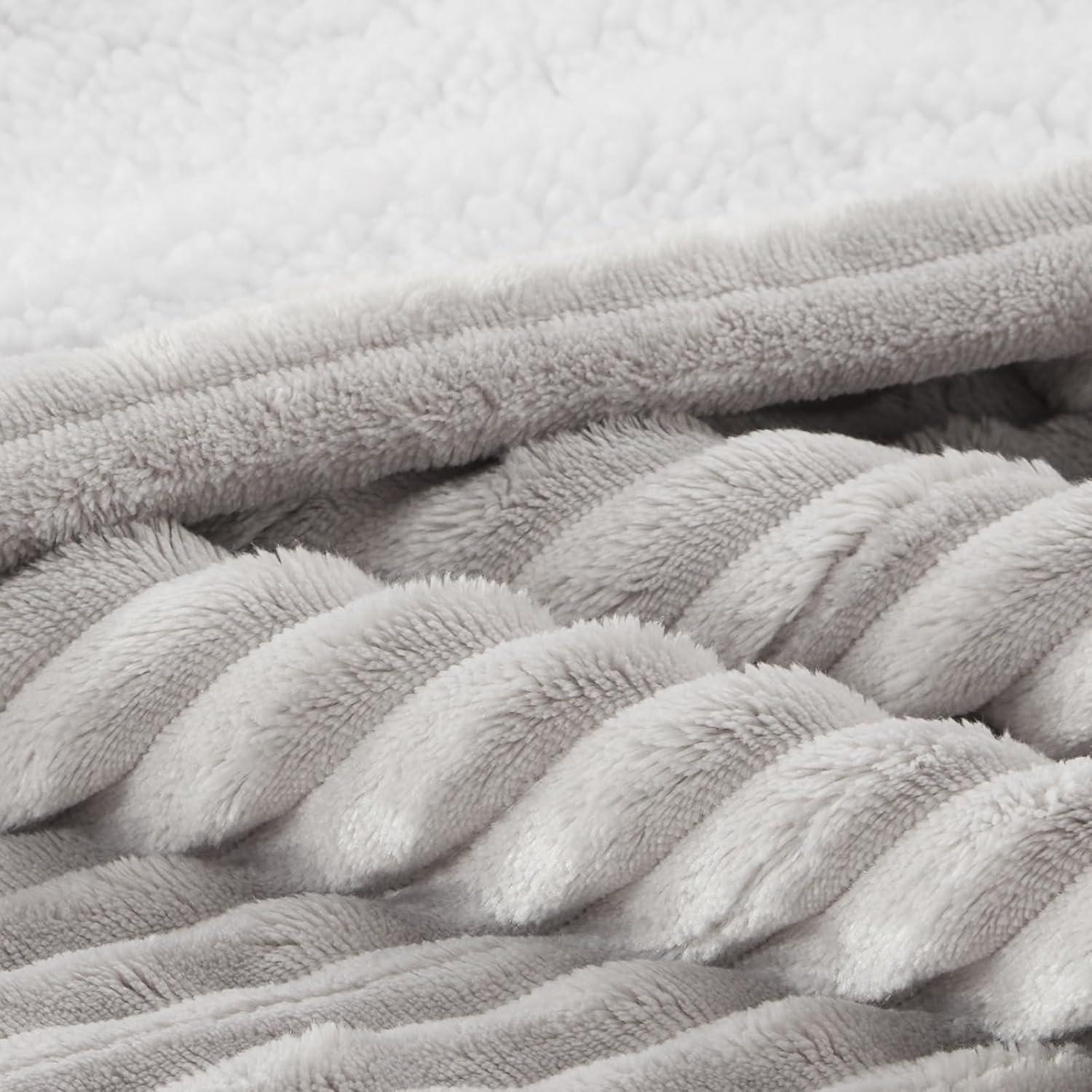 image:imageWestinghouse Full Size Heated Blanket Soft Flannel to Sherpa Reversible Electric Blanket Full with 10 Heating Settings amp 112 Hours Auto Shut Off Machine Washable 72 x 84 BeigeLight Grey