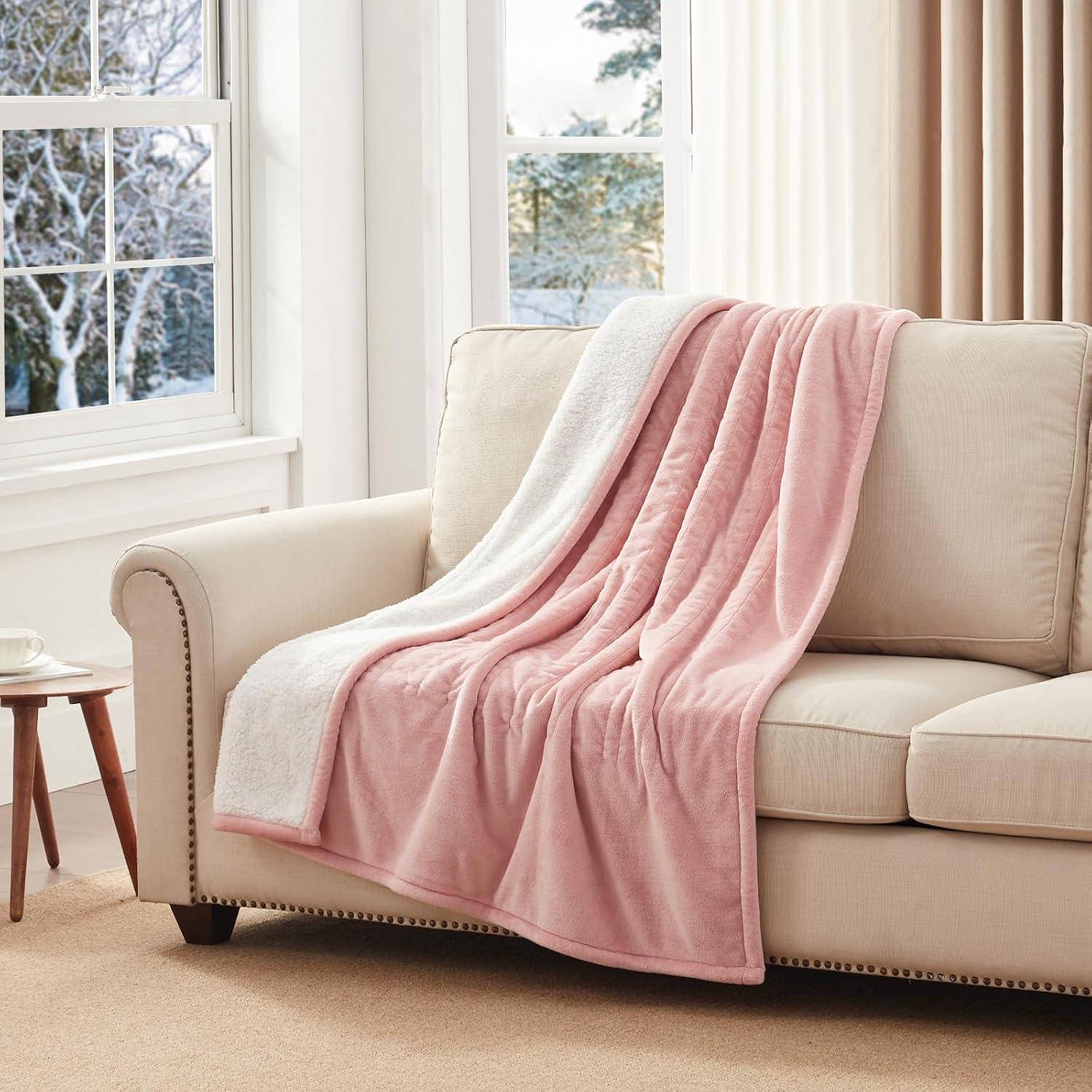 image:imageWestinghouse Heated Blanket Twin Size Soft Flannel to Sherpa Electric Blanket with 10 Heating Levels 12 Hours Auto Off Fast Heating Machine Washable 62x84 Inch CharcoalPink