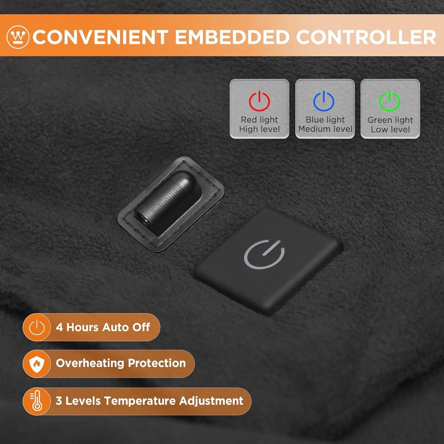 image:imageWestinghouse Heated Car Blanket 12Volt Electric Blanket for Car Truck SUV RV Portable Heated Throw for Camping Red Buffalo Plaid 59 x 43Charcoal