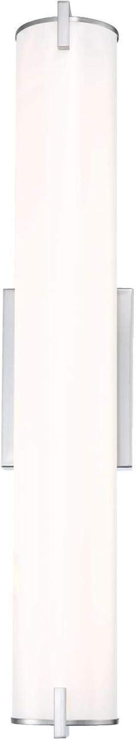image:imageWestinghouse Lighting 6112100 Ashwin Transitional OneLight 25 Watt Dimmable LED Indoor Wall Fixture with Color Temperature Selection Brushed Nickel Finish White Frosted Shade
