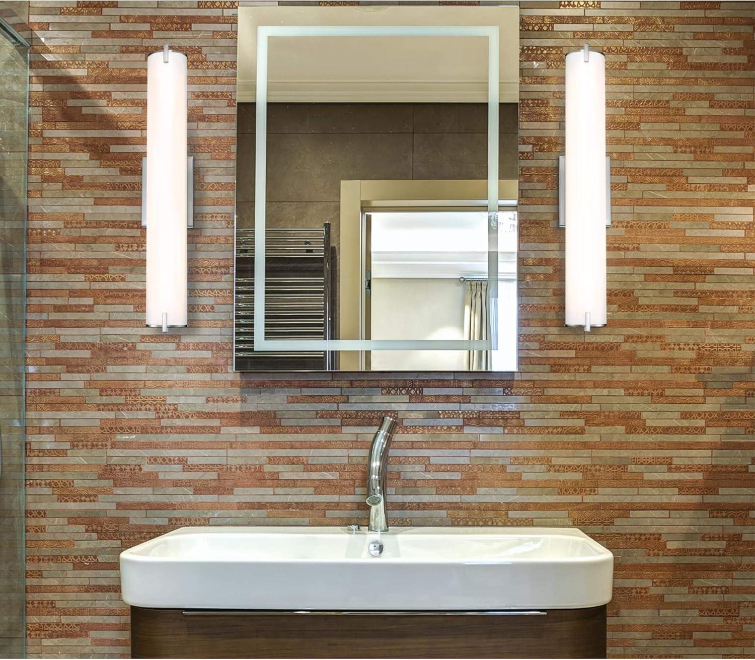 image:imageWestinghouse Lighting 6112100 Ashwin Transitional OneLight 25 Watt Dimmable LED Indoor Wall Fixture with Color Temperature Selection Brushed Nickel Finish White Frosted Shade