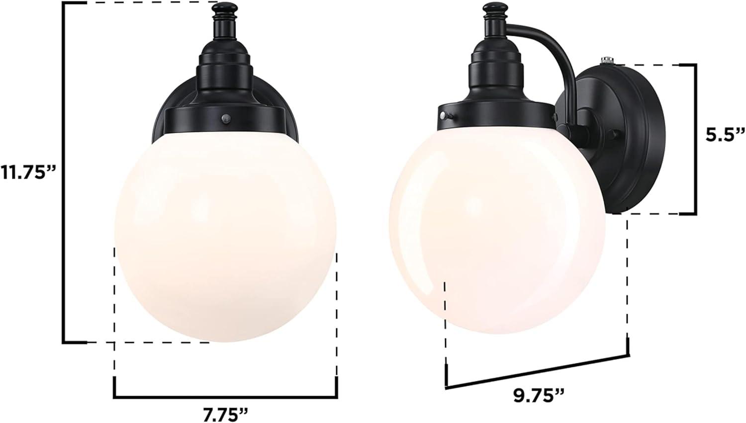 image:imageWestinghouse Lighting 6121400 Eddystone Traditional One Light Outdoor Wall Fixture with Dusk to Dawn Sensor Matte Black Finish White Opal GlassMatte Black with Dusk to Dawn Sensor