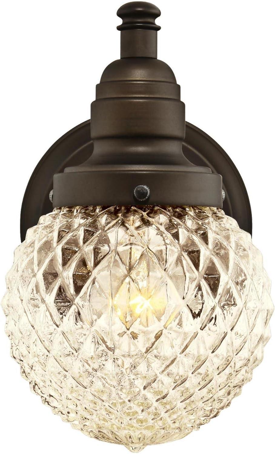 image:imageWestinghouse Lighting 6121400 Eddystone Traditional One Light Outdoor Wall Fixture with Dusk to Dawn Sensor Matte Black Finish White Opal GlassOilRubbed Bronze