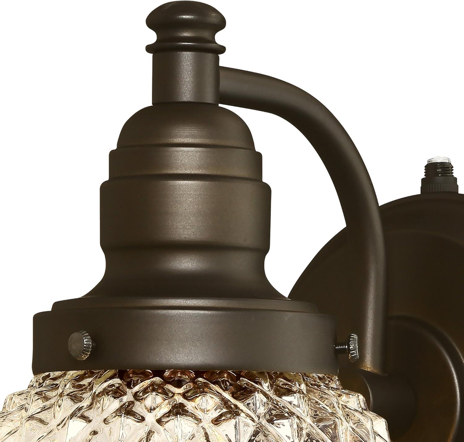 image:imageWestinghouse Lighting 6121400 Eddystone Traditional One Light Outdoor Wall Fixture with Dusk to Dawn Sensor Matte Black Finish White Opal GlassOilRubbed Bronze