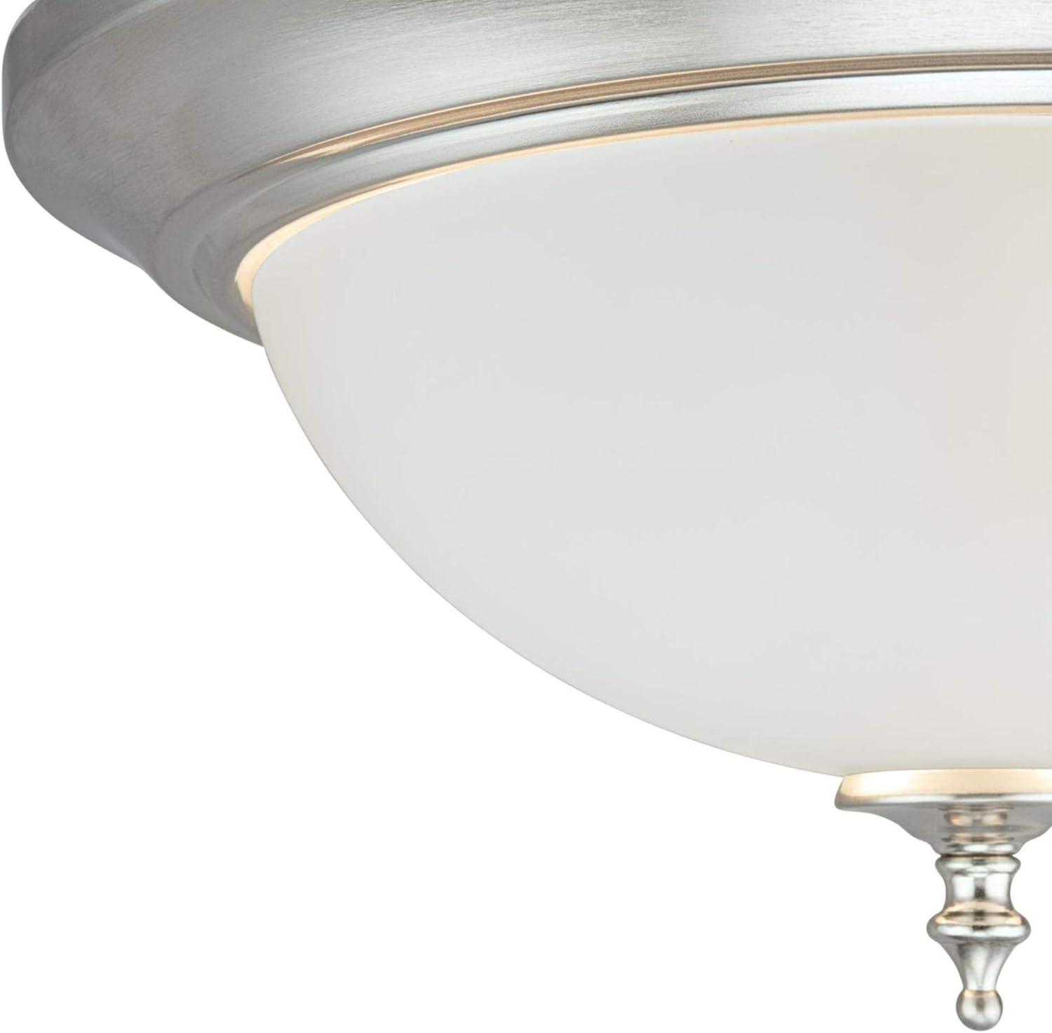 image:imageWestinghouse Lighting 6304800 Harwell TwoLight Indoor Flush Mount Amber Bronze Finish with Frosted Glass RubbedBrushed Nickel