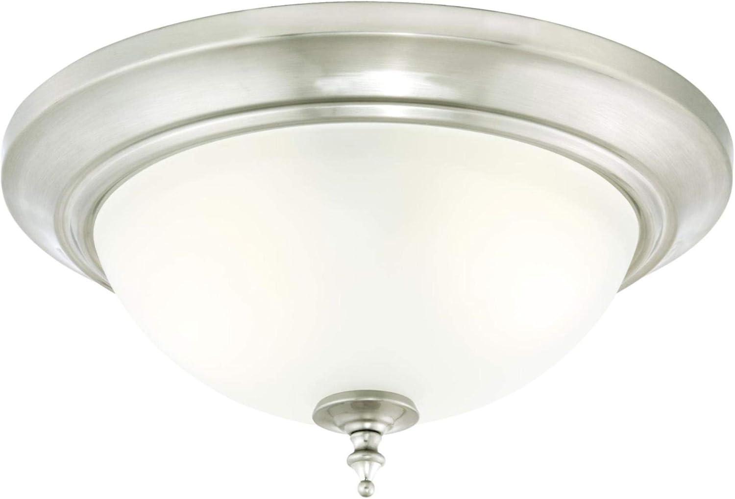 image:imageWestinghouse Lighting 6304800 Harwell TwoLight Indoor Flush Mount Amber Bronze Finish with Frosted Glass RubbedBrushed Nickel