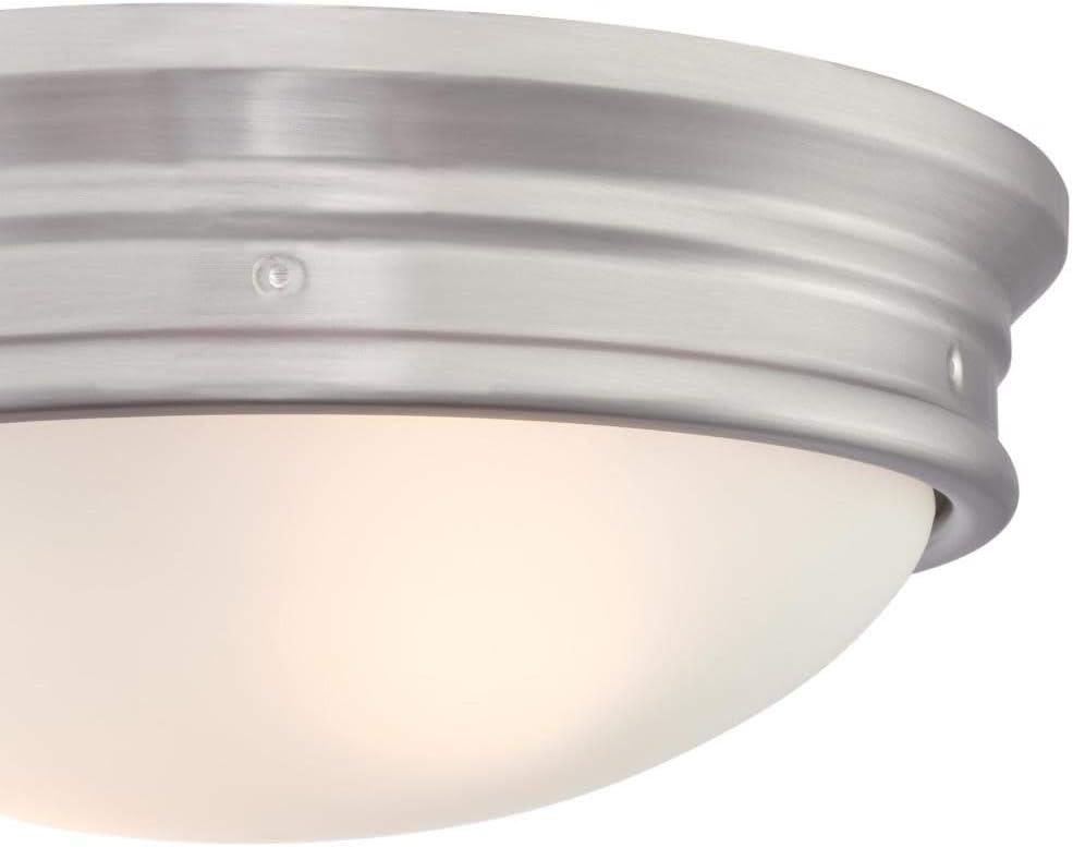 image:imageWestinghouse Lighting 6324100 Meadowbrook TwoLight Indoor FlushMount Ceiling Fixture Matte Black Finish with Frosted GlassOilRubbed Bronze