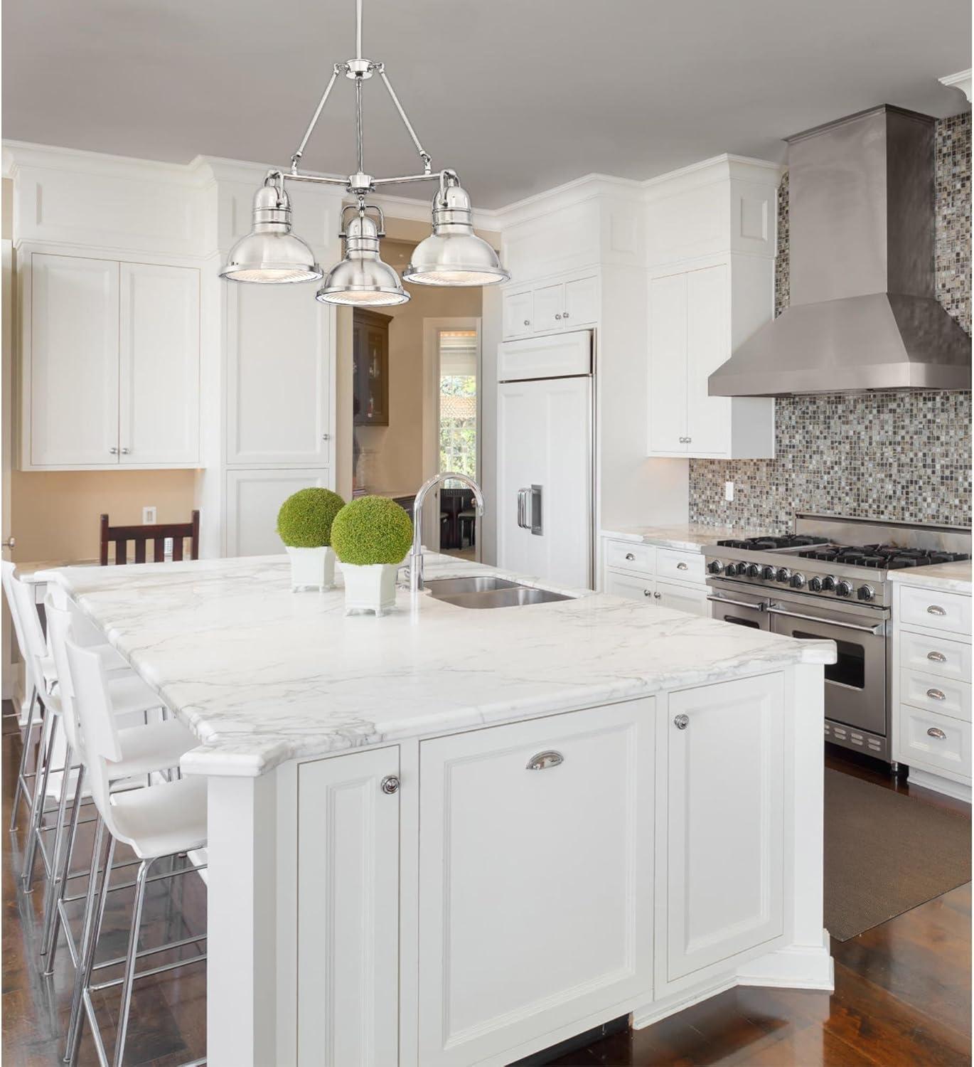 image:imageWestinghouse Lighting 6333900 Boswell ThreeLight Indoor Chandelier Brushed Nickel Finish with Prismatic LensBrushed Nickel