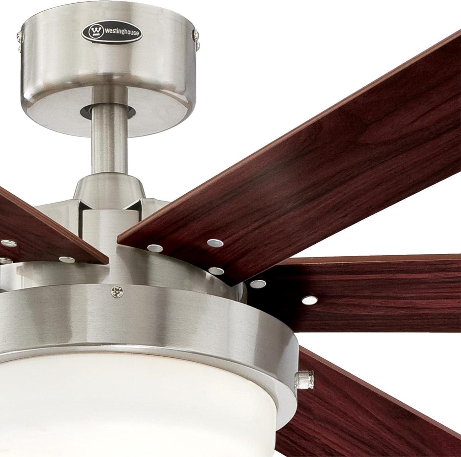image:imageWestinghouse Lighting 7205100 Alloy II Modern LED Ceiling Fan with Light 52inch Brushed Nickel Opal Frosted GlassBrushed Nickel