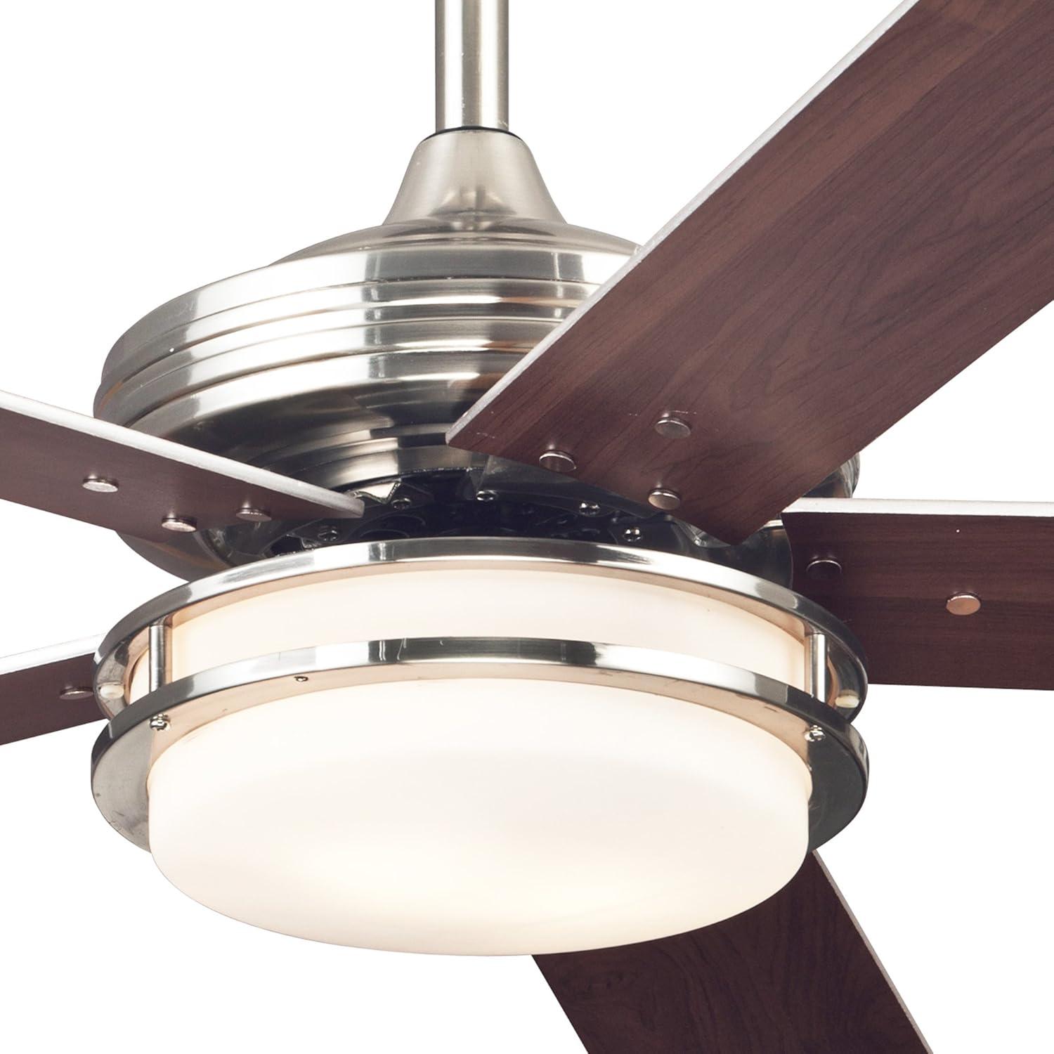 image:imageWestinghouse Lighting 7209100 Transitional Castle LED 52 inch Brushed Nickel Indoor Ceiling Fan LED Light Kit with Opal Frosted GlassWith LED Bulbs