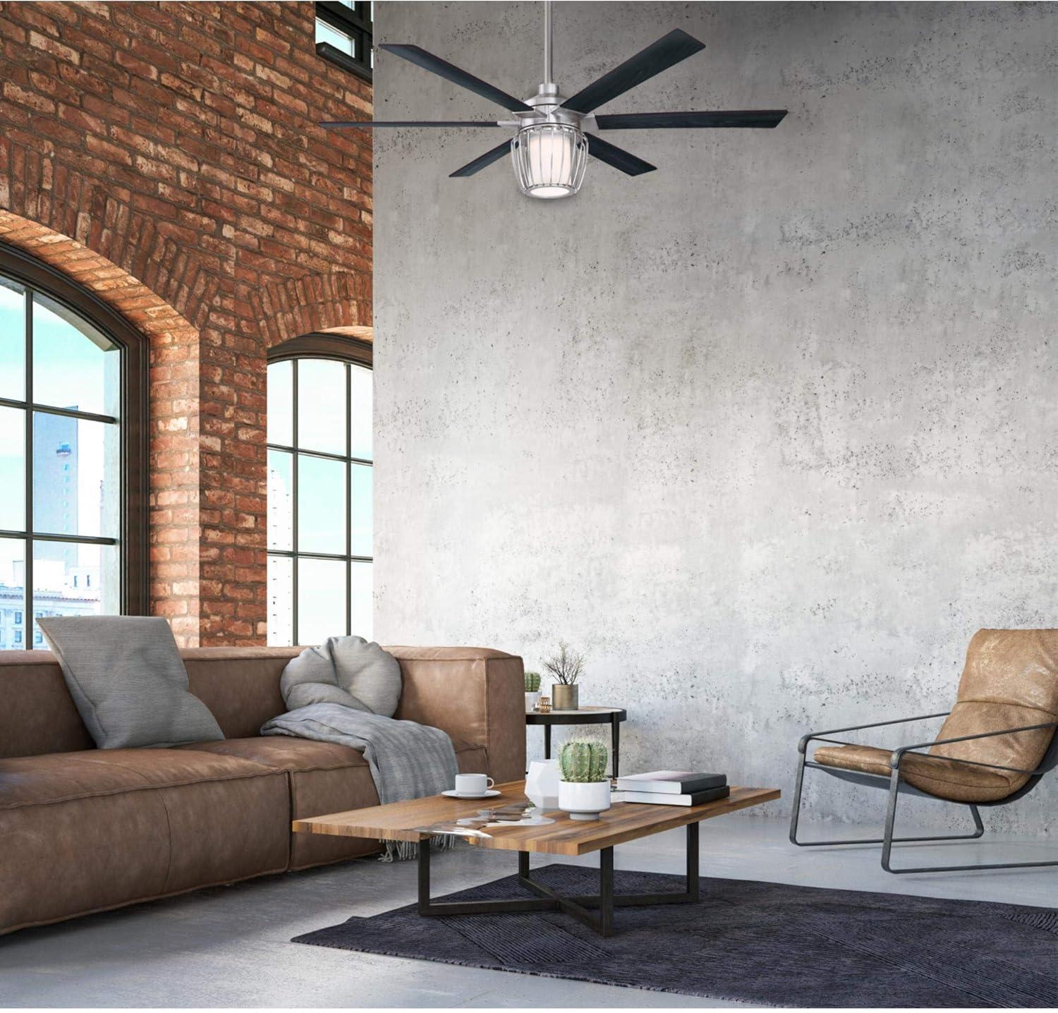 image:imageWestinghouse Lighting 7225000 WILLA Ceiling Fan with Light and Remote Control 60 Inch Brushed Nickel