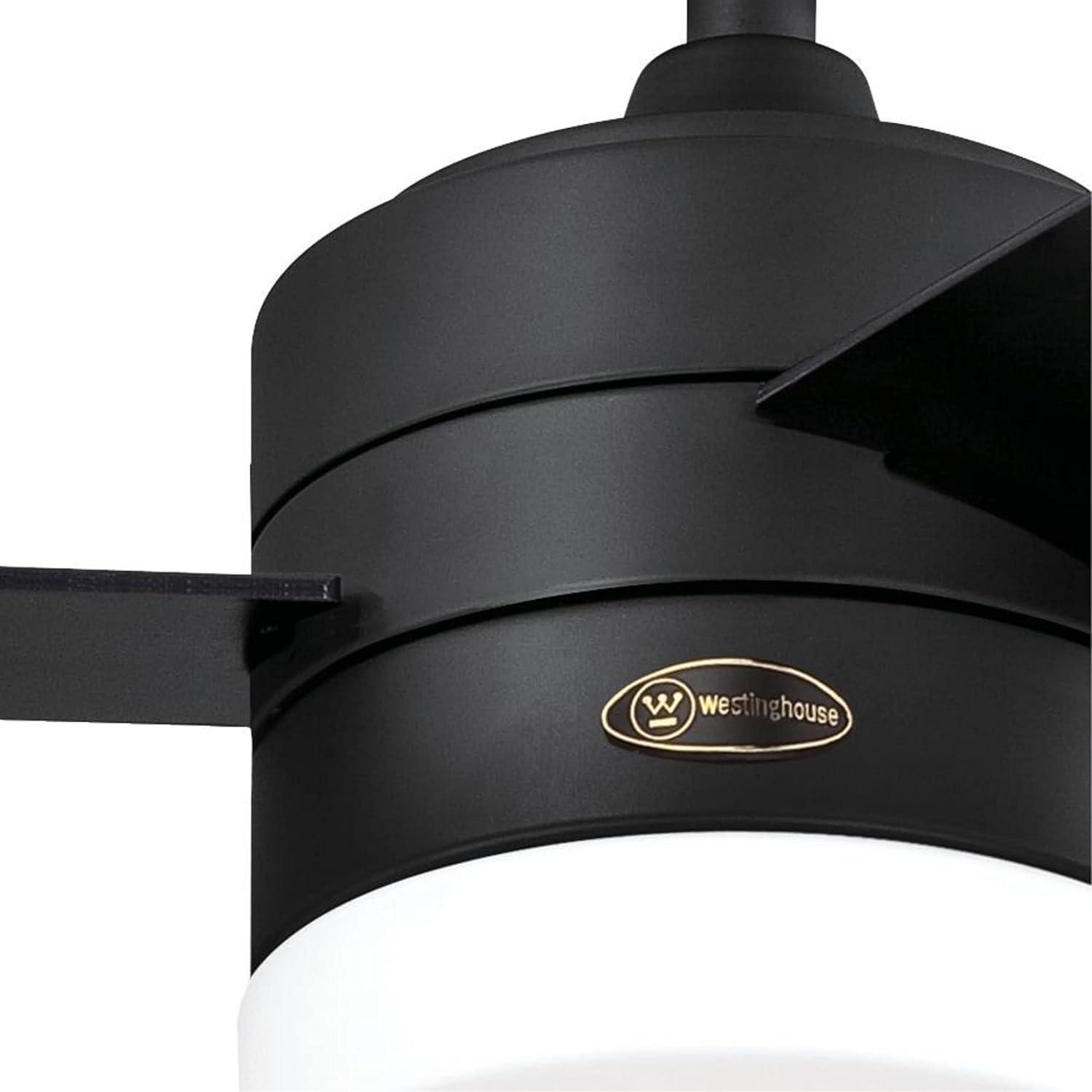 image:imageWestinghouse Lighting 74006A00 Modern Alta Vista Works with Alexa Smart WiFi Ceiling Fan with LED Light Remote Control 52 Inch Matte Black Finish Opal Frosted Glass A Certified for Humans DeviceMatte Black