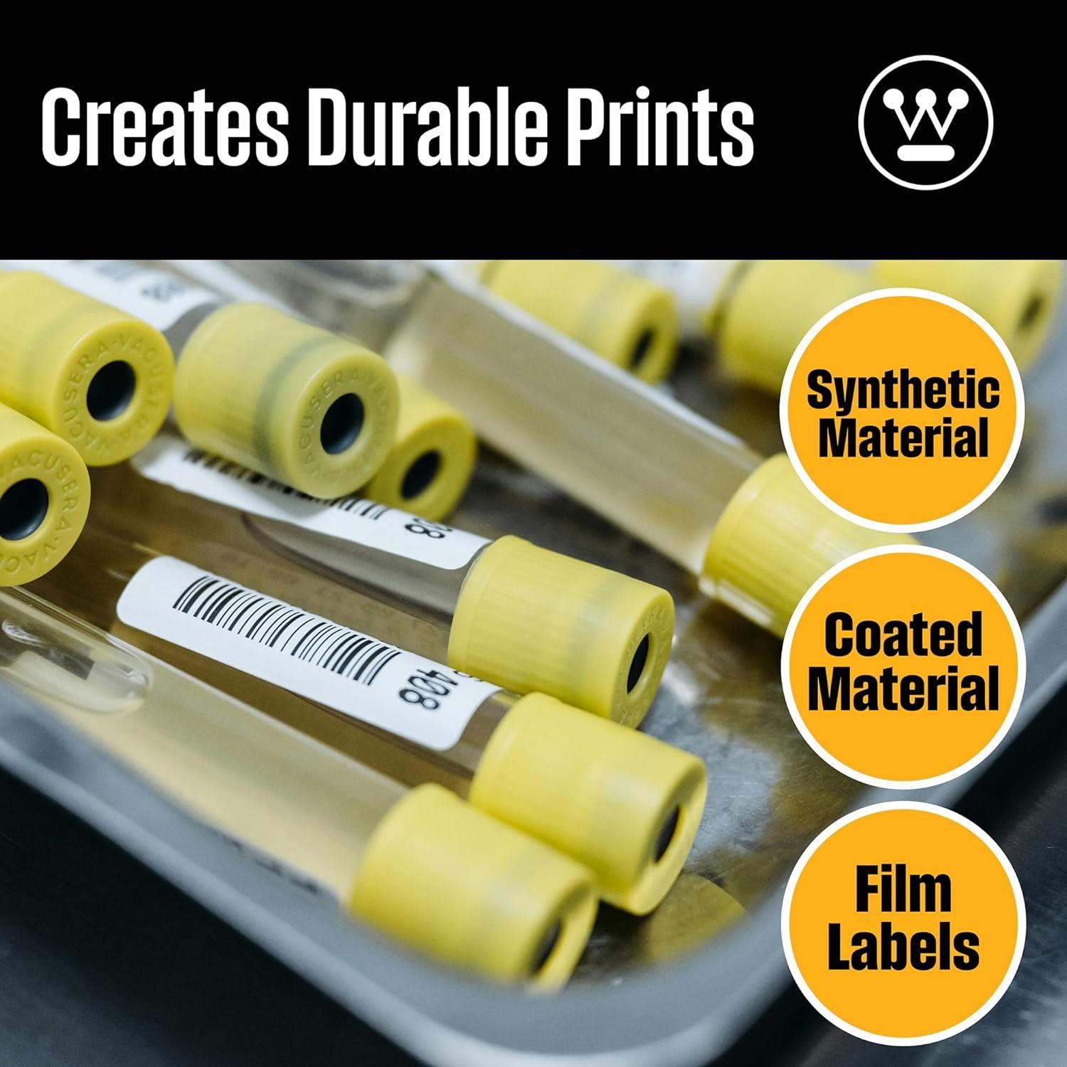 image:imageWestinghouse Premium Oil Change Stickers Resin Ribbon 225 x 243 05 Core 57mm x 74m Thermal Transfer Health Care Manufacturing Laboratories Sticker Works with Zebra TLP 2824 Plus 5100
