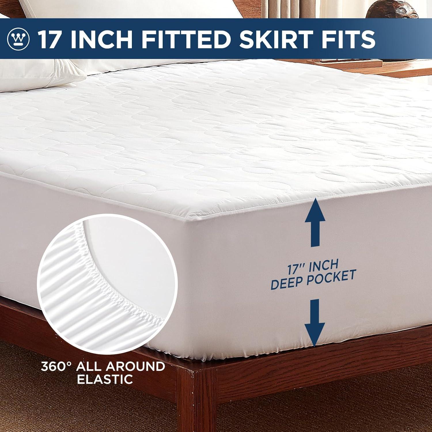image:imageWestinghouse Queen Size Heated Mattress Pad Bed Warmer Electric Mattress Cover with 10 Heat Settings Dual Controller 112H Auto Shut Off Fit Up to 17 Deep Pocket Machine Washable 60x80 InchCalifornia King