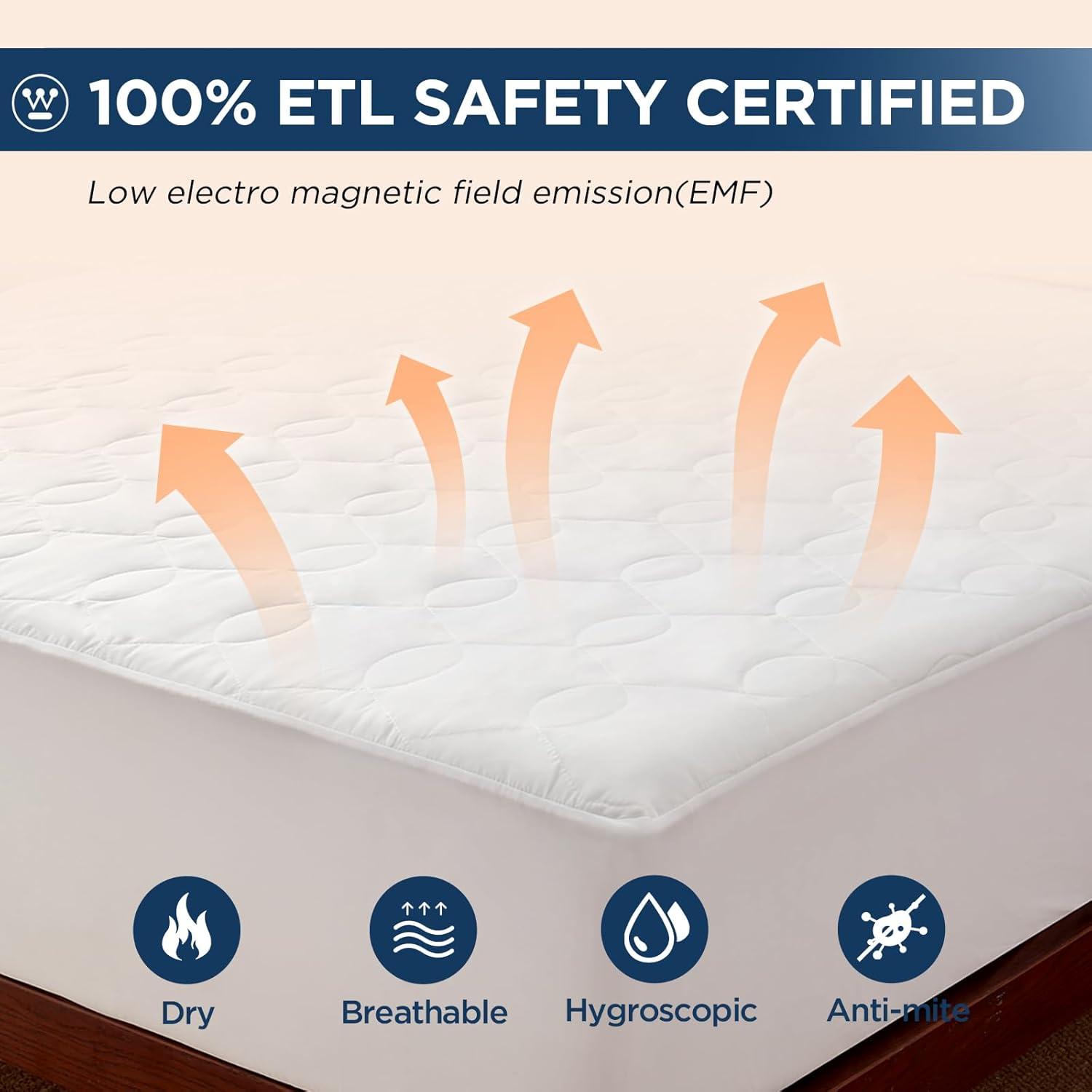 image:imageWestinghouse Queen Size Heated Mattress Pad Bed Warmer Electric Mattress Cover with 10 Heat Settings Dual Controller 112H Auto Shut Off Fit Up to 17 Deep Pocket Machine Washable 60x80 InchKing