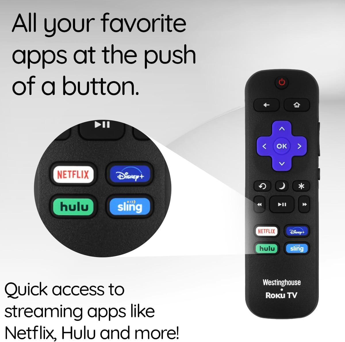 image:imageWestinghouse Remote RCAFIR with NetflixDisneyHuluSling Keys Black