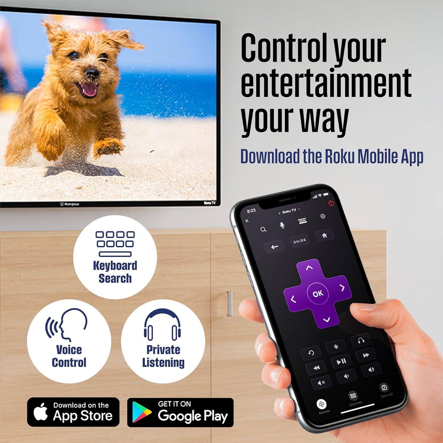image:imageWestinghouse Roku TV 32 Inch Smart TV HD Television with WiFi Connectivity and Mobile App Flat Screen Bluetooth Compatible with Apple AirPlay Alexa and Google Assistant32 Inch