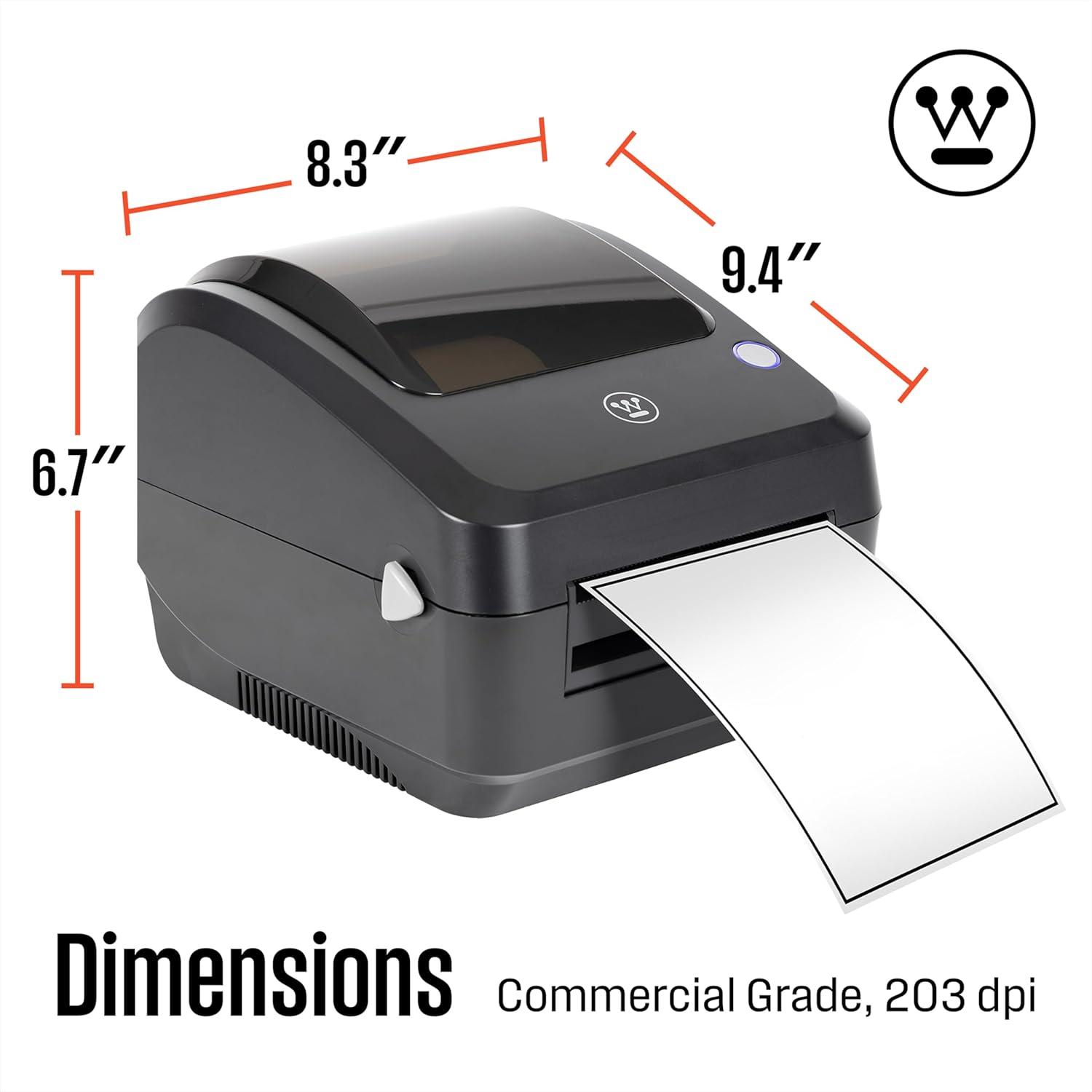 image:imageWestinghouse Thermal Shipping Label Printer USB 4x6 Label Commercial Grade Compatible with USPS UPS FedEx eBay Shopify Amazon amp More Desktop Label Printer for Packages Includes Sample Labels