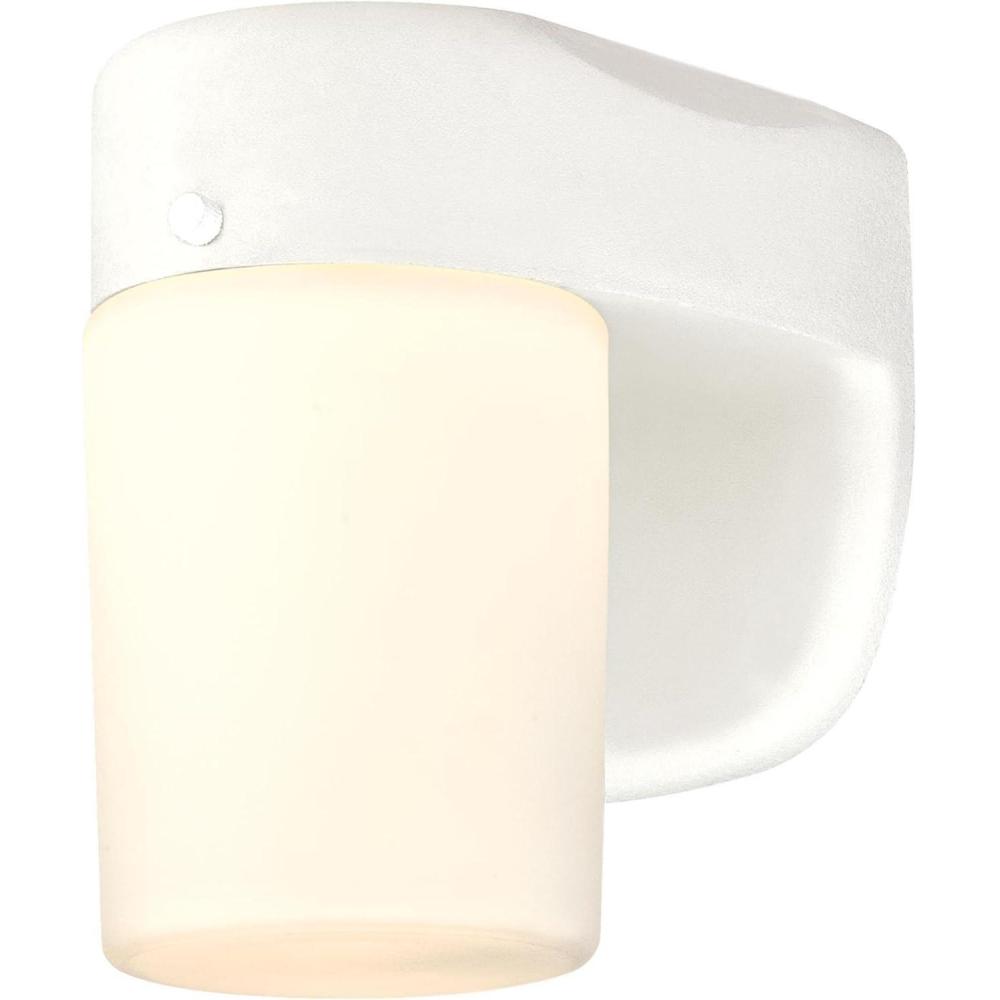 image:image6106700 OneLight Dimmable LED Outdoor Wall Fixture with Dusk to Dawn Sensor Black Finish with Frosted Opal GlassWhite