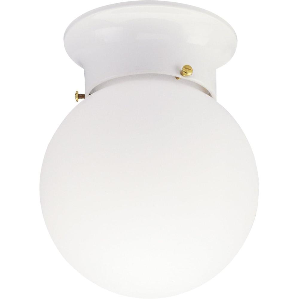 image:image6107000 51316Inch LED Indoor Flush Mount Ceiling Fixture White Finish with White Opal Glass GlobeWhite