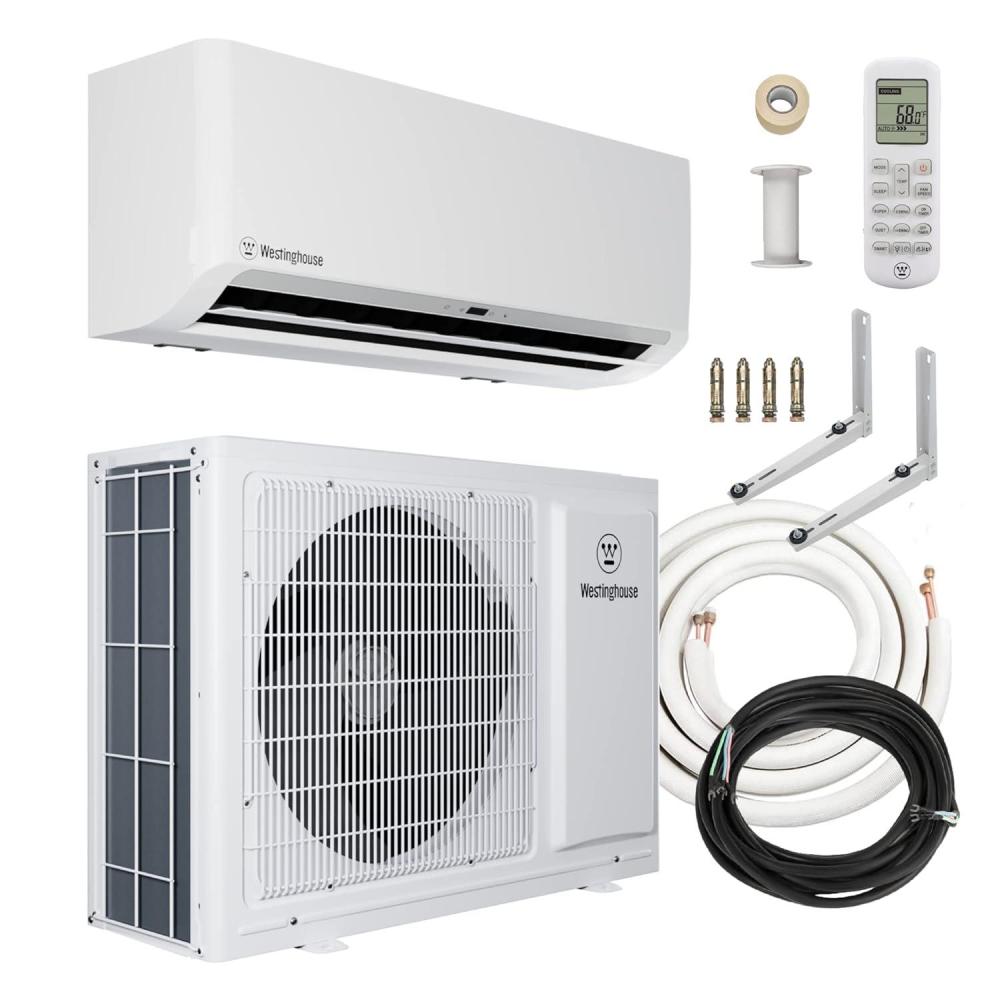 image:imageWestinghouse 12000 BTU 115V 175 SEER2 Ductless Mini Split ACHeating System Inverter Heat Pump with 15ft Installation Kit White