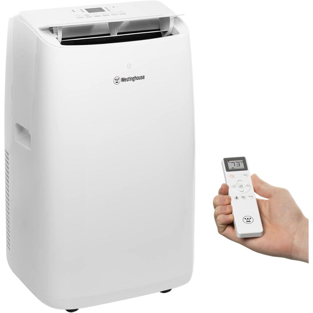 image:imageWestinghouse 12000 BTU Air Conditioner Portable For Rooms Up To 550 Square Feet Portable AC with Home Dehumidifier Smart App 3Speed Fan Programmable Timer Remote Control Window KitWhite14 000 BTU with Smart App