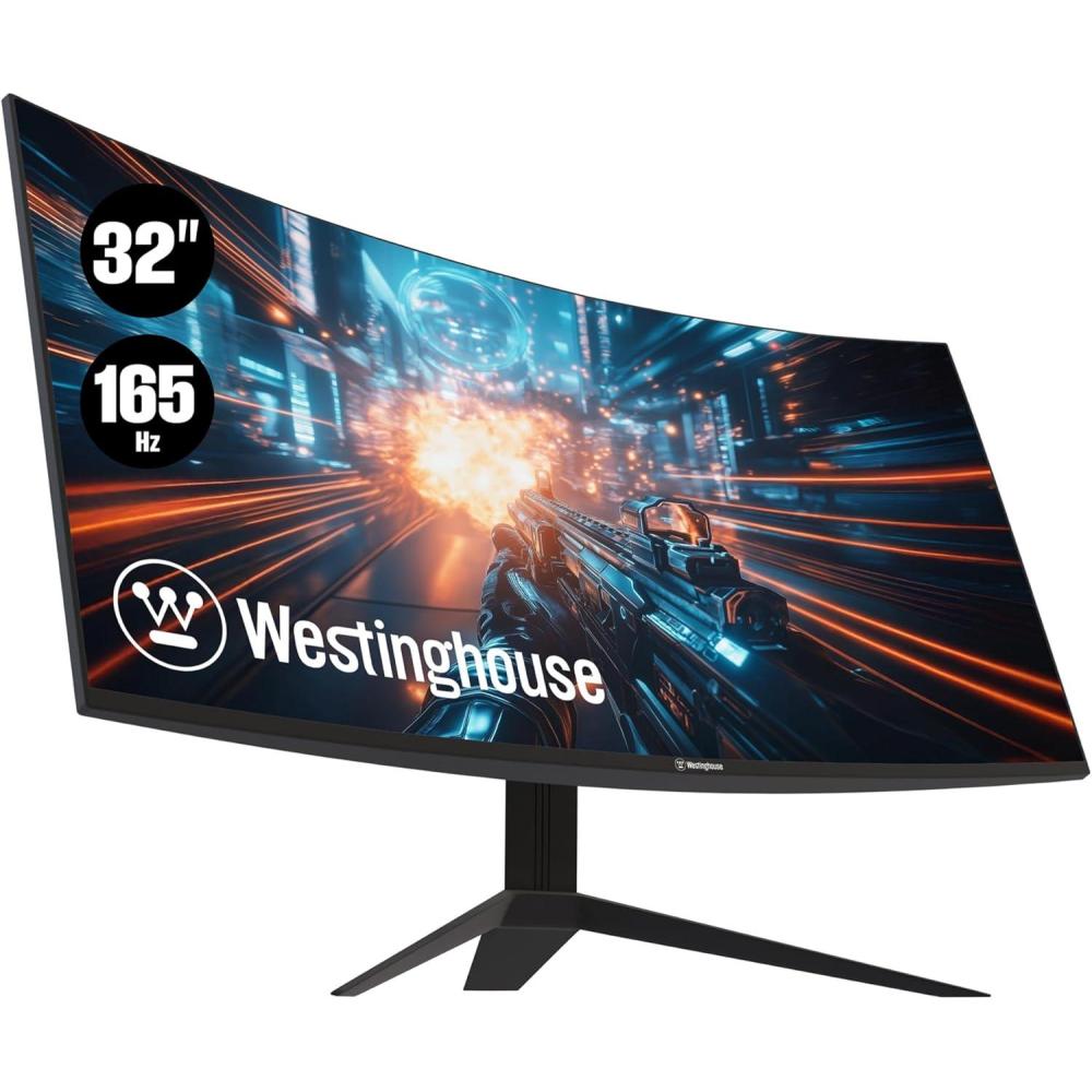image:imageWestinghouse 27 Inch Curved Full HD Gaming Monitor 200Hz AMD FreeSync Support Low Motion Blur 1500R Curve 1920 x 1080 for PC Games with Built in Speakers DisplayPort 2X HDMI32 Inch