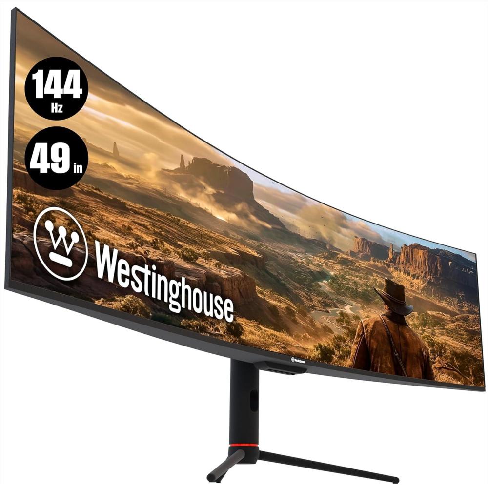 image:imageWestinghouse 34 Inch Curved Ultrawide Gaming Monitor 180Hz 1 ms AMD FreeSync Support Low Motion Blur 1500R Curve 3440 x 1440 for PC Games with Built in Speakers 2X DisplayPort 2X HDMI49 Inch 2024 Model
