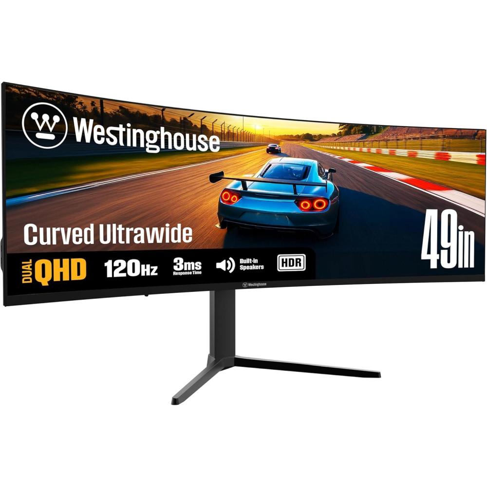 image:imageWestinghouse 34 Inch Curved Ultrawide Gaming Monitor 180Hz 1 ms AMD FreeSync Support Low Motion Blur 1500R Curve 3440 x 1440 for PC Games with Built in Speakers 2X DisplayPort 2X HDMI49 Inch 2026 Model