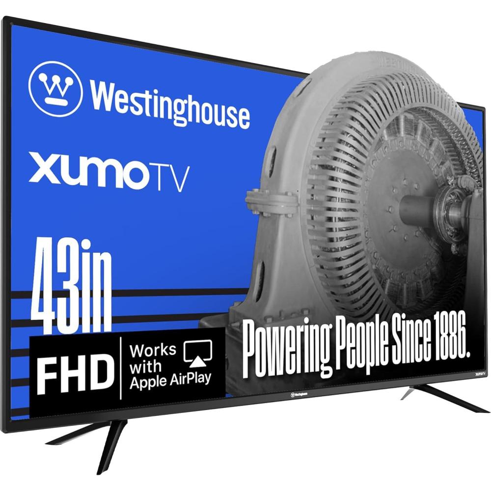 image:imageWestinghouse 55inch Smart TV 4K UHD Xumo TV w HDR10 Voice Remote Dolby Vision Dolby Atmos Edgeless Flat Screen LED Television wBluetooth Apple AirPlay WiFi amp Mobile Connectivity43 Inch  FHD