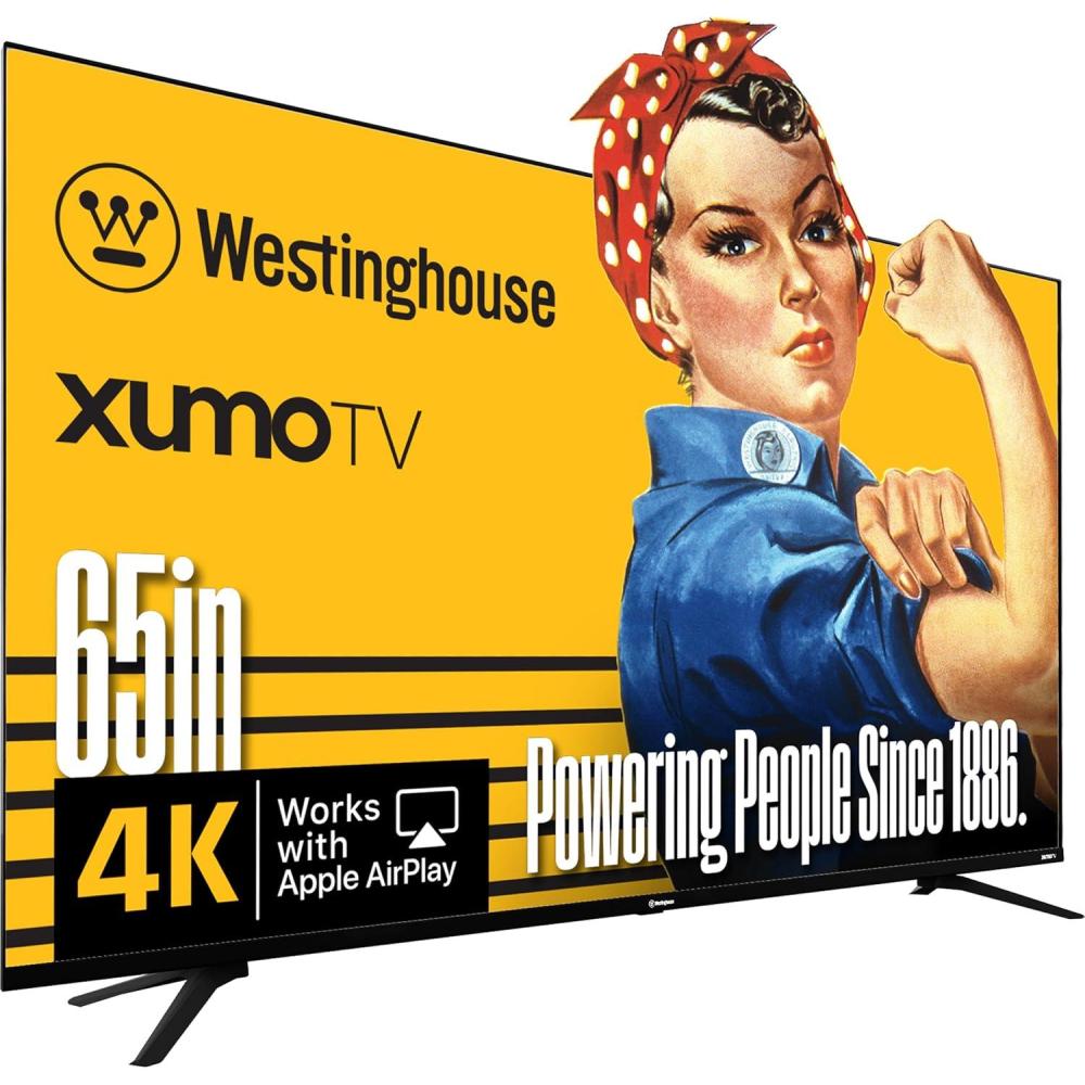 image:imageWestinghouse 55inch Smart TV 4K UHD Xumo TV w HDR10 Voice Remote Dolby Vision Dolby Atmos Edgeless Flat Screen LED Television wBluetooth Apple AirPlay WiFi amp Mobile Connectivity65 Inch UHD